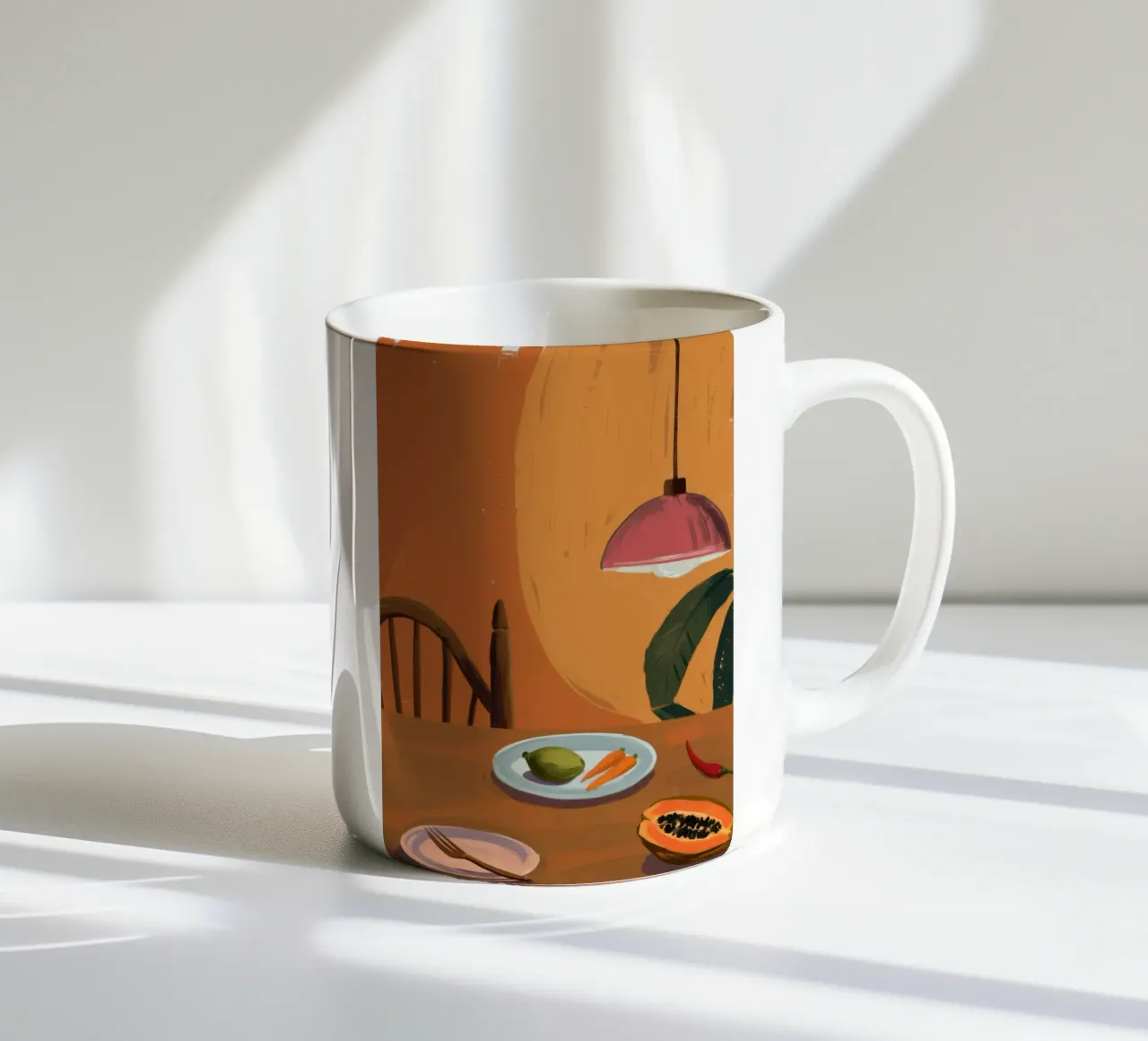 Piatto di papaya del mattino tazza in ceramica da Giant Foxs