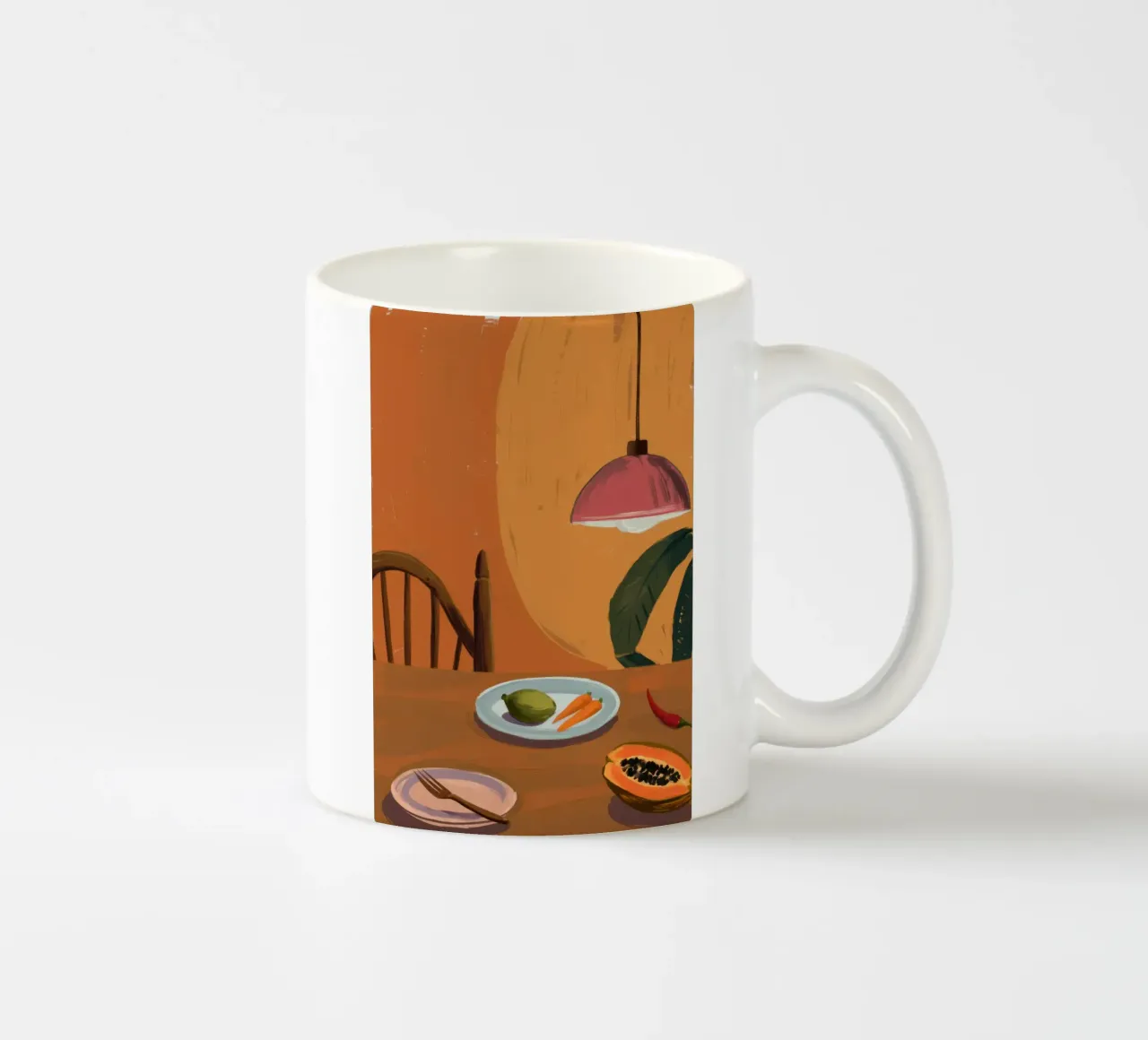 Piatto di papaya del mattino tazza in ceramica da Giant Foxs