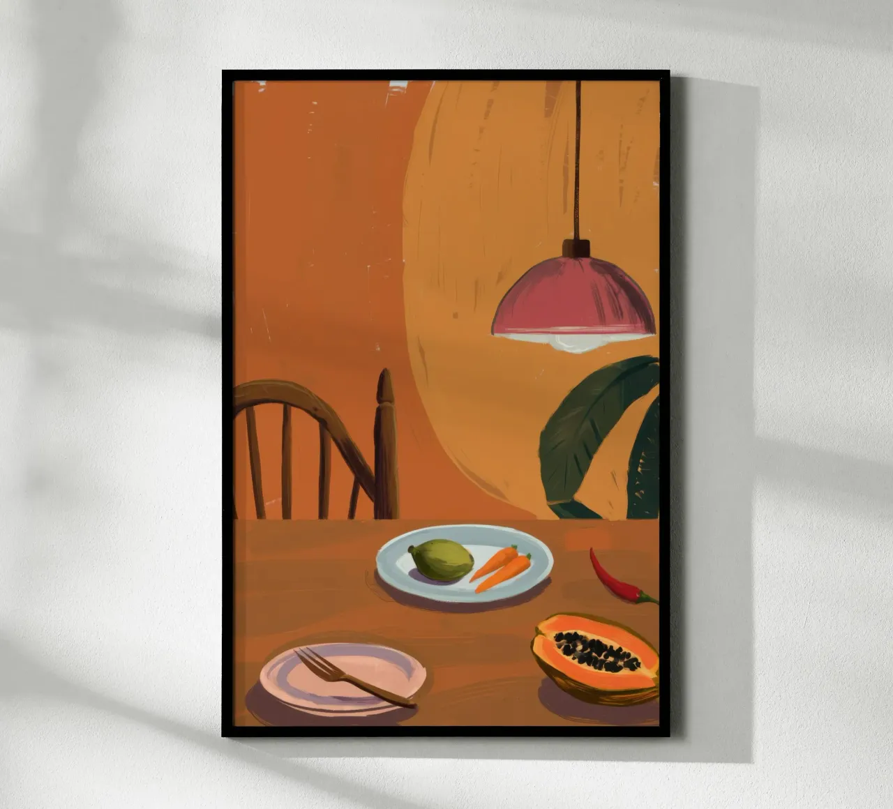 Piatto di papaya del mattino poster da Giant Foxs
