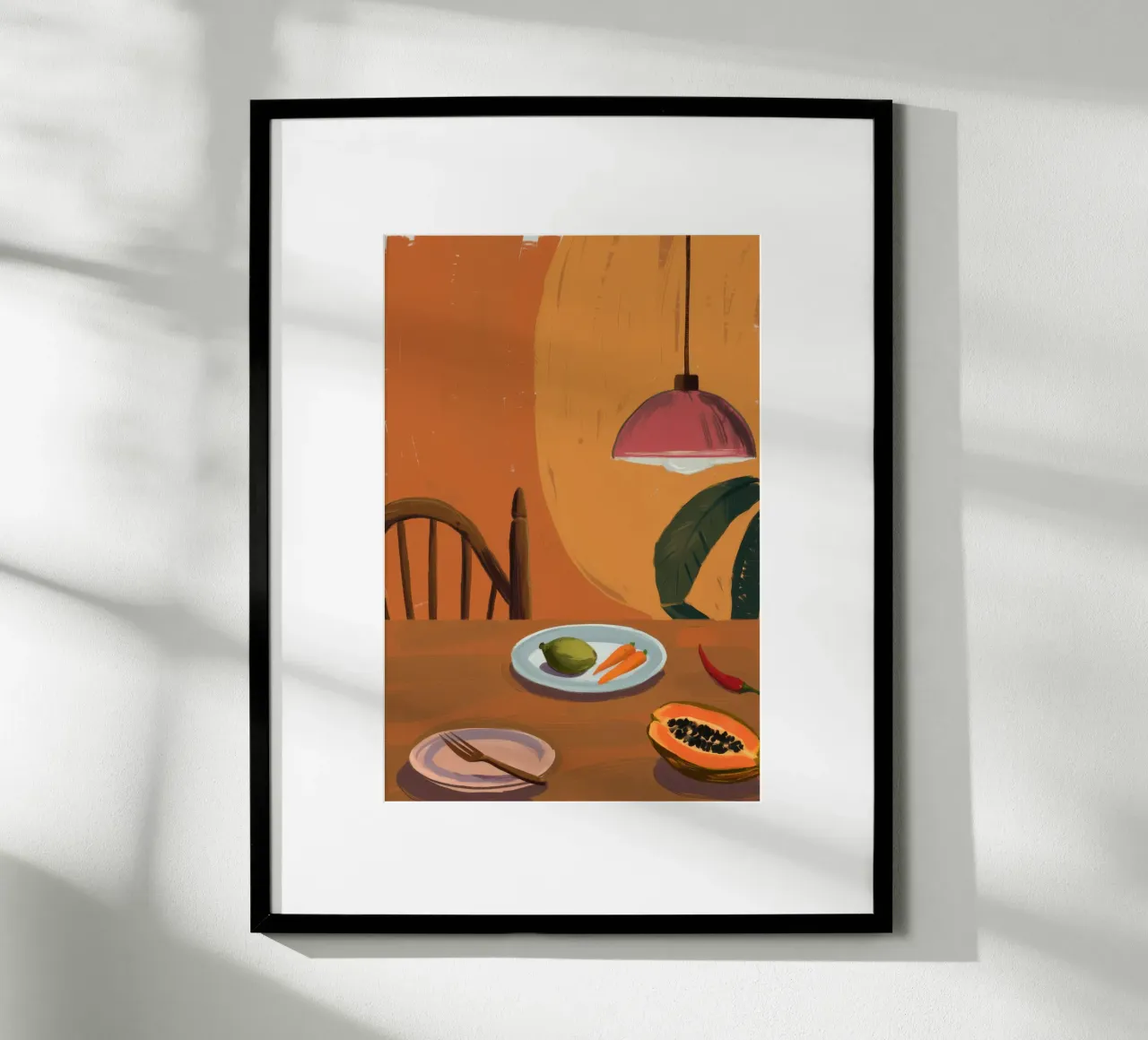 Piatto di papaya del mattino poster da Giant Foxs