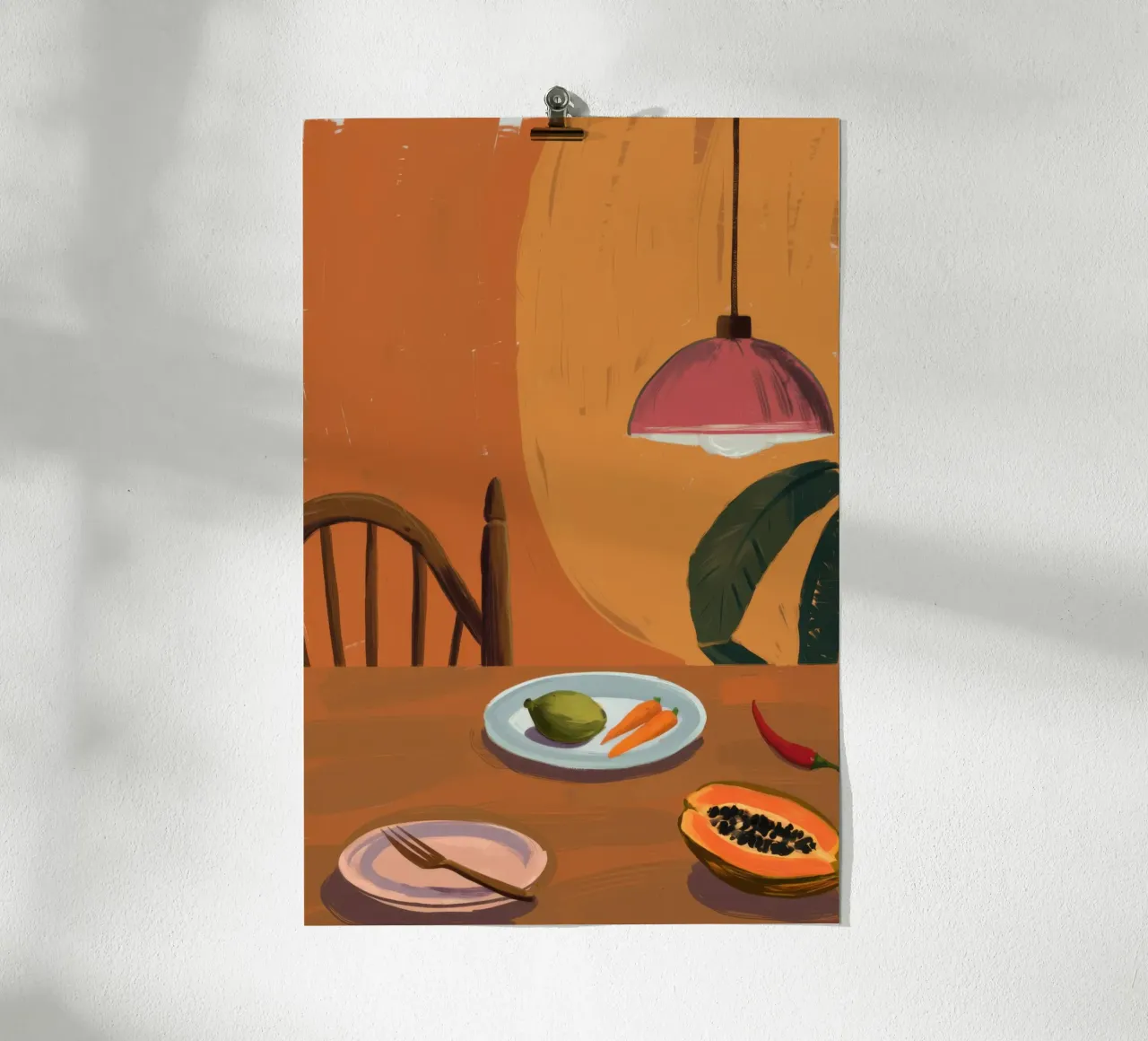 Piatto di papaya del mattino poster da Giant Foxs