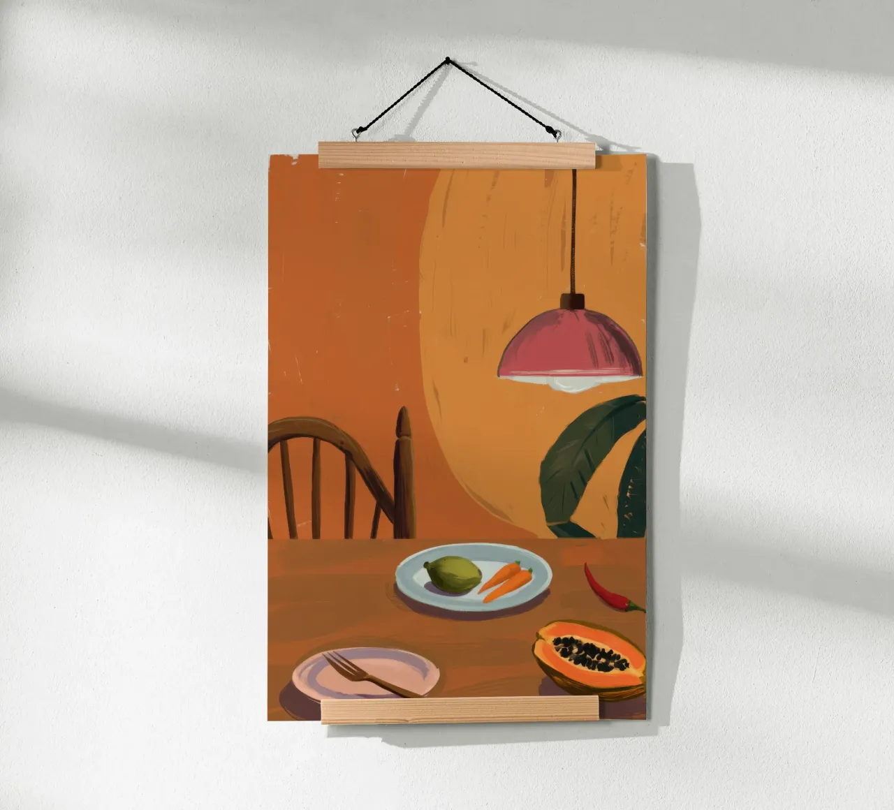 Piatto di papaya del mattino poster da Giant Foxs