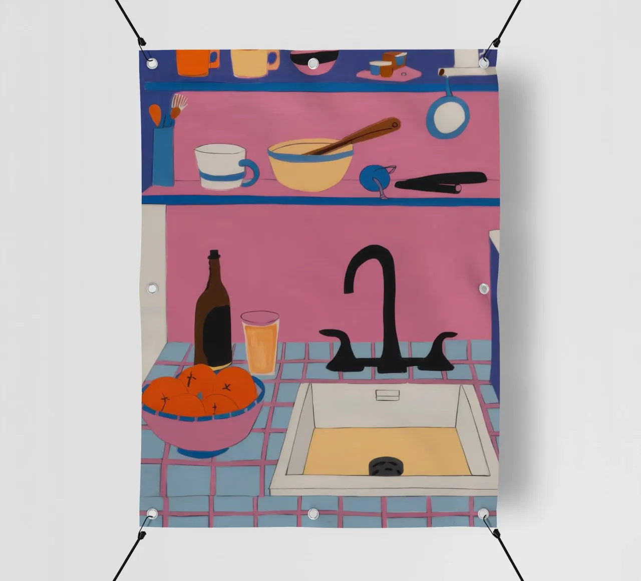 Cucina Disordine colorato telo in pvc da Prism Ritual