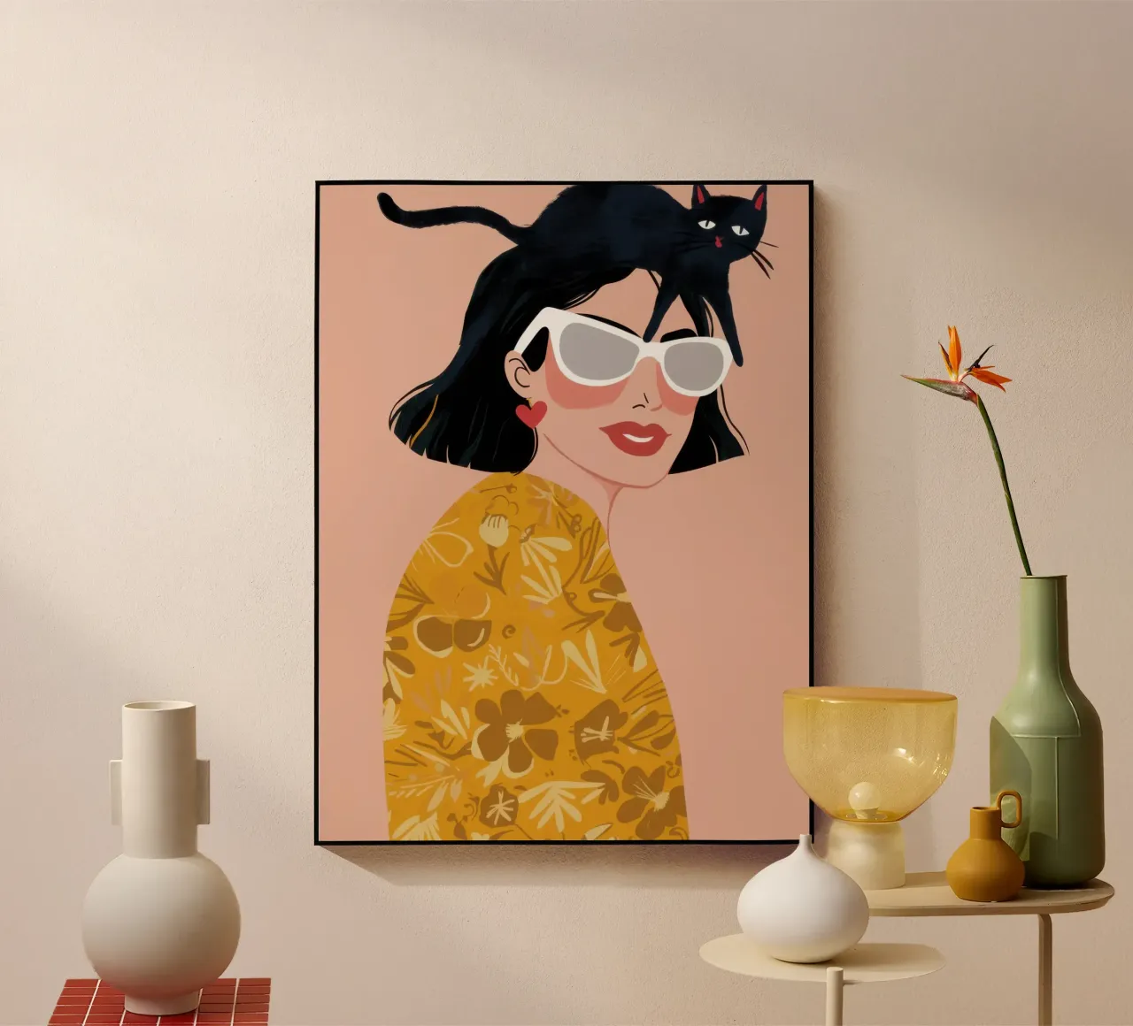 Felino floreale chic plexiglass da Dream Gesso