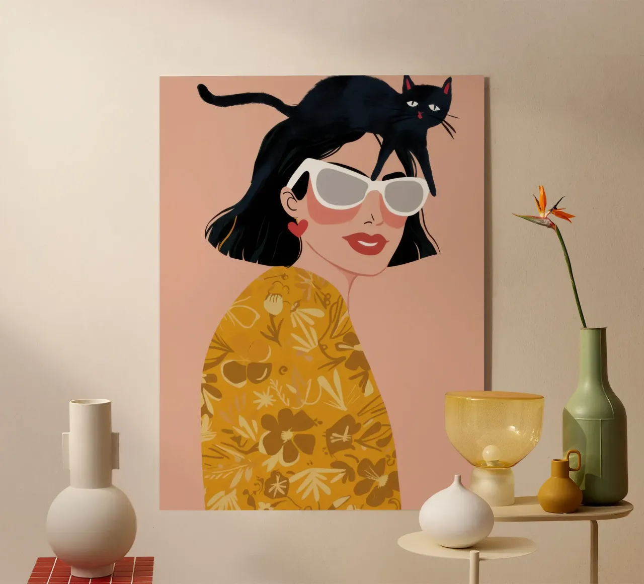 Felino floreale chic plexiglass da Dream Gesso