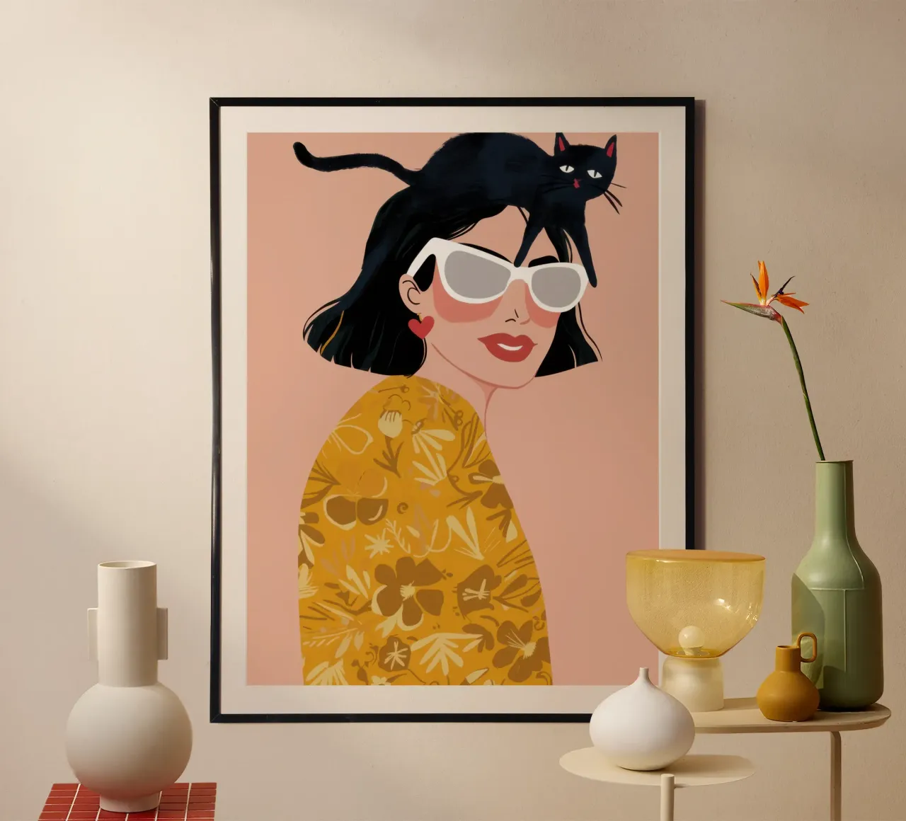 Felino floreale chic poster da Dream Gesso