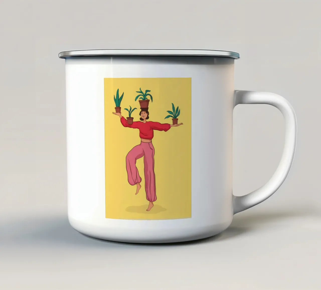 Piroetta della pianta gioiosa tazza in smalto da Dream Gesso