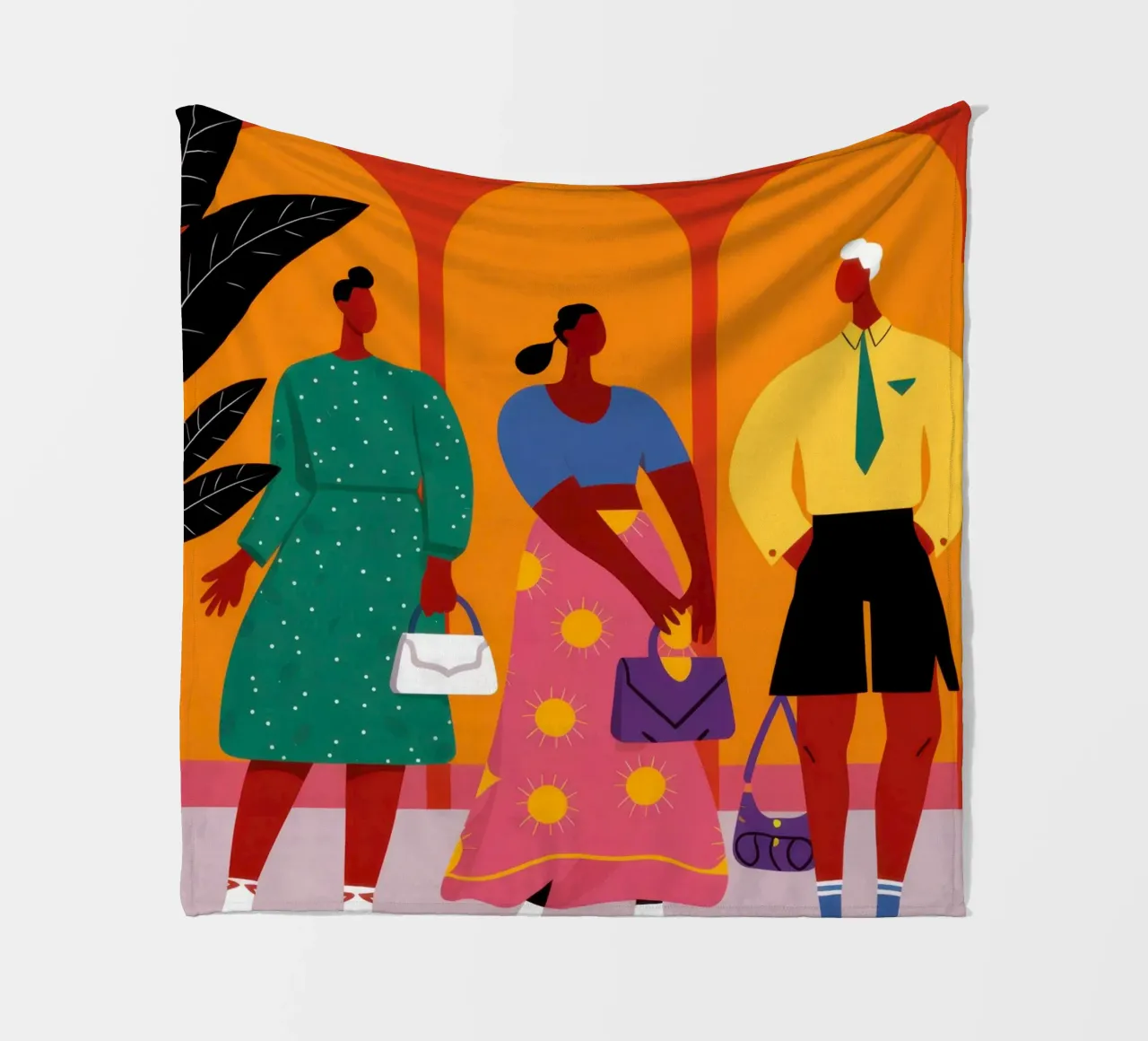 The Fashionable Trio fleece blanket by Mythy Brush