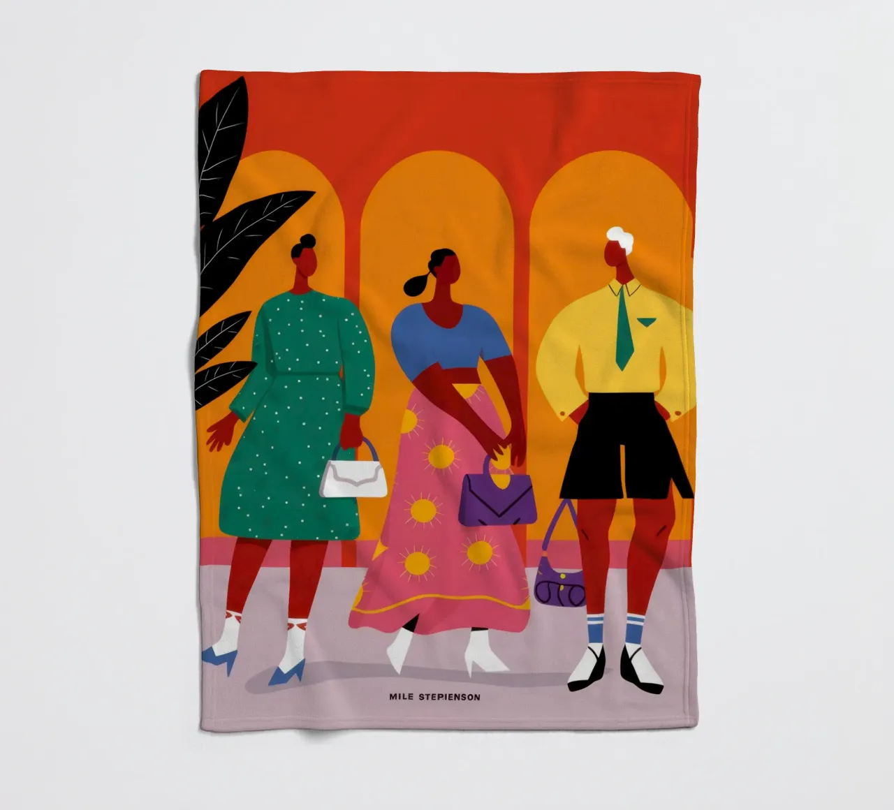 The Fashionable Trio fleece blanket by Mythy Brush