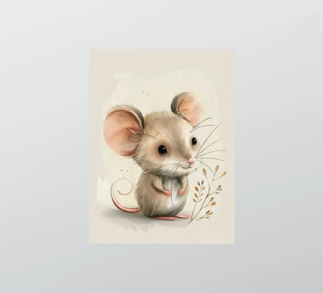 Cute mouse character standing on its hind legs sticker by DesignDoodle