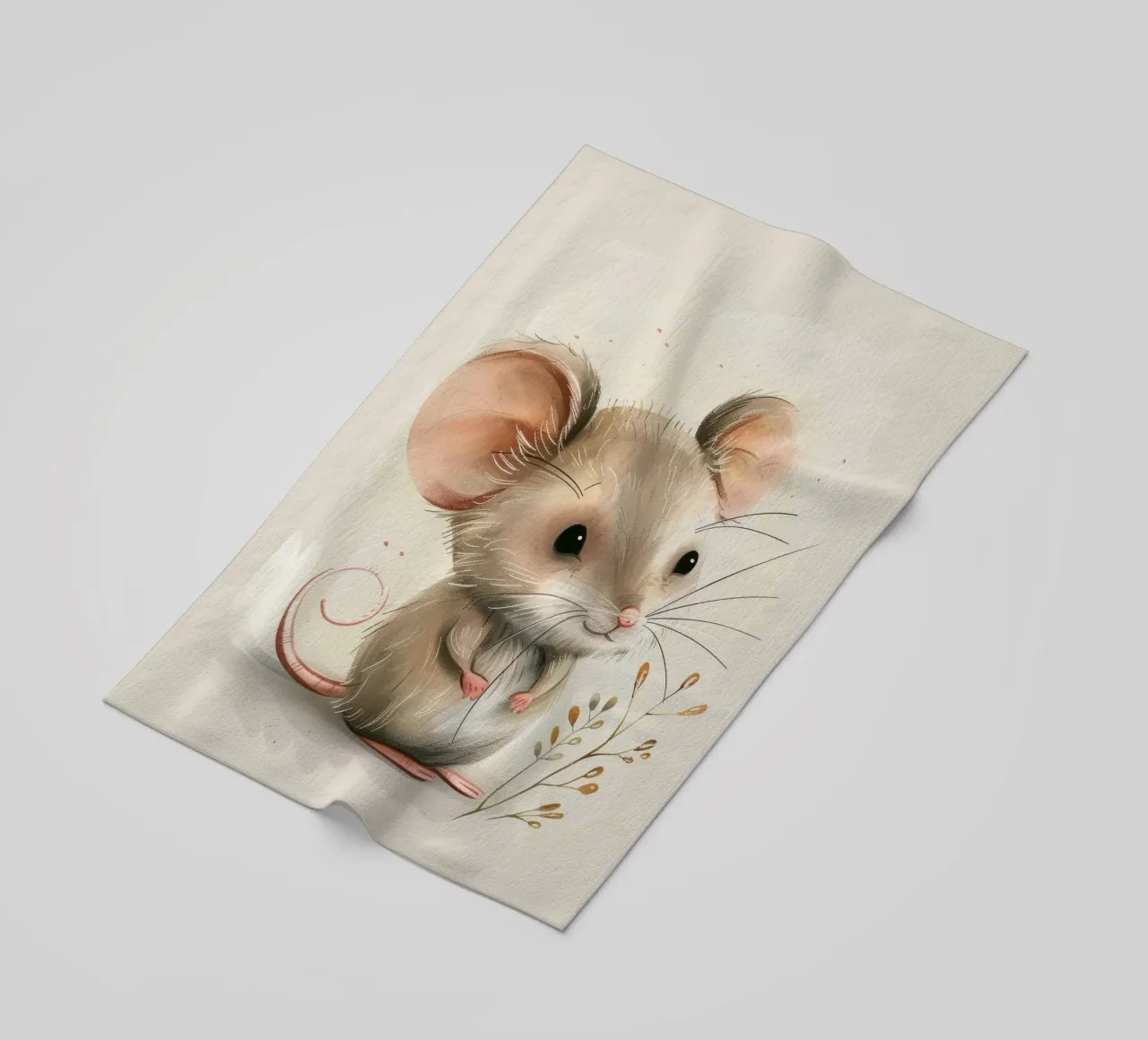 Simpatico personaggio di topo in piedi sulle zampe posteriori telo mare da DesignDoodle