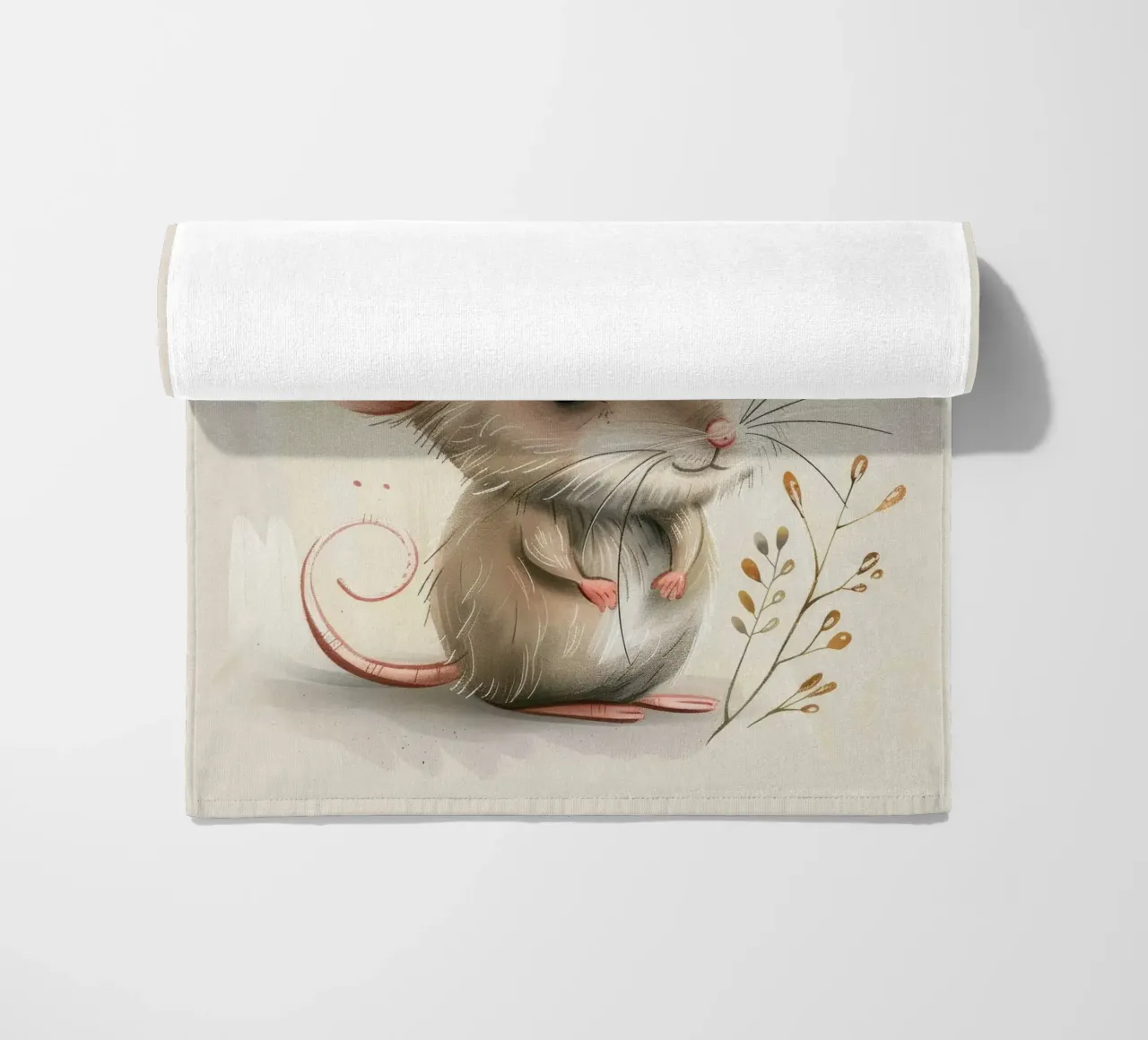 Simpatico personaggio di topo in piedi sulle zampe posteriori telo mare da DesignDoodle
