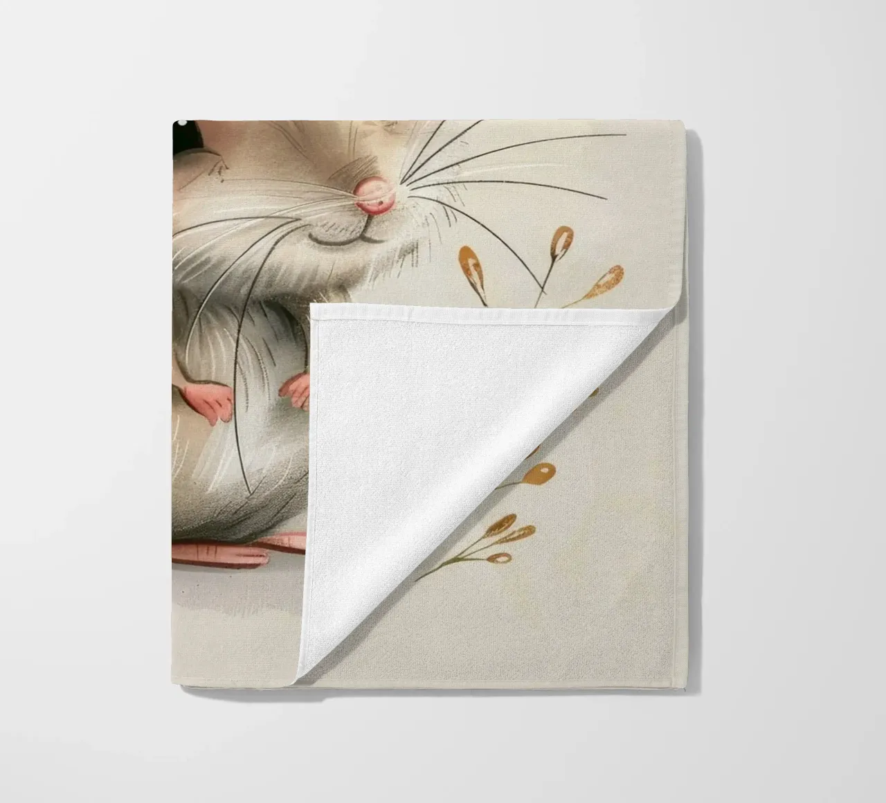 Simpatico personaggio di topo in piedi sulle zampe posteriori telo mare da DesignDoodle