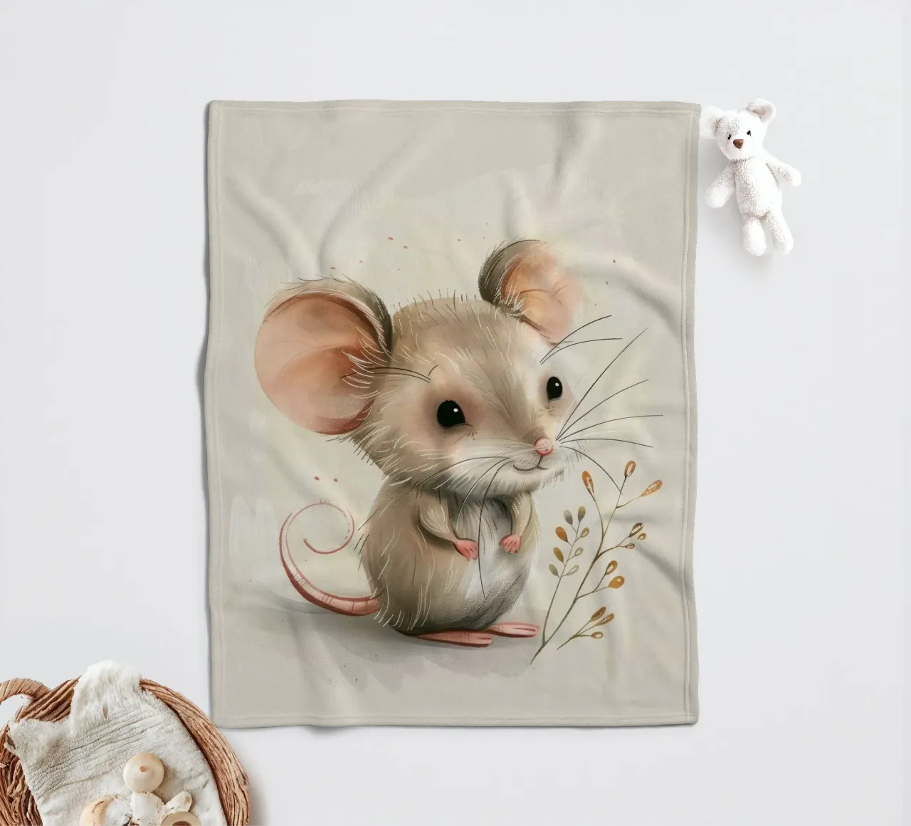 Simpatico personaggio di topo in piedi sulle zampe posteriori coperta in pile da DesignDoodle