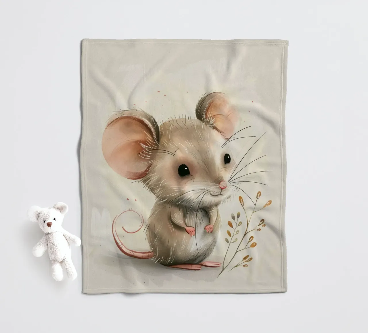 Simpatico personaggio di topo in piedi sulle zampe posteriori coperta in pile da DesignDoodle