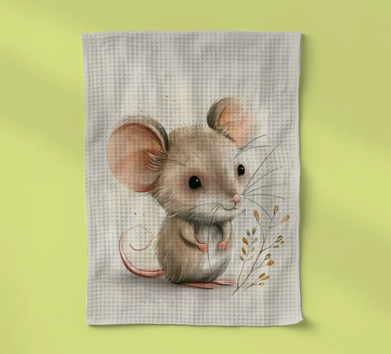 Simpatico personaggio di topo in piedi sulle zampe posteriori canovaccio da cucina da DesignDoodle
