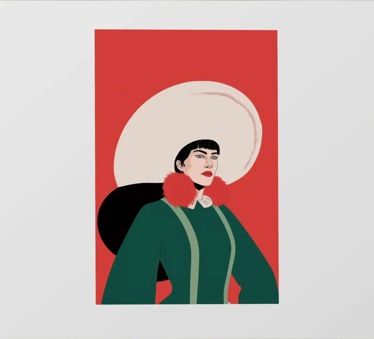 La signora con il cappello bianco telo in pvc da Flock Reverie