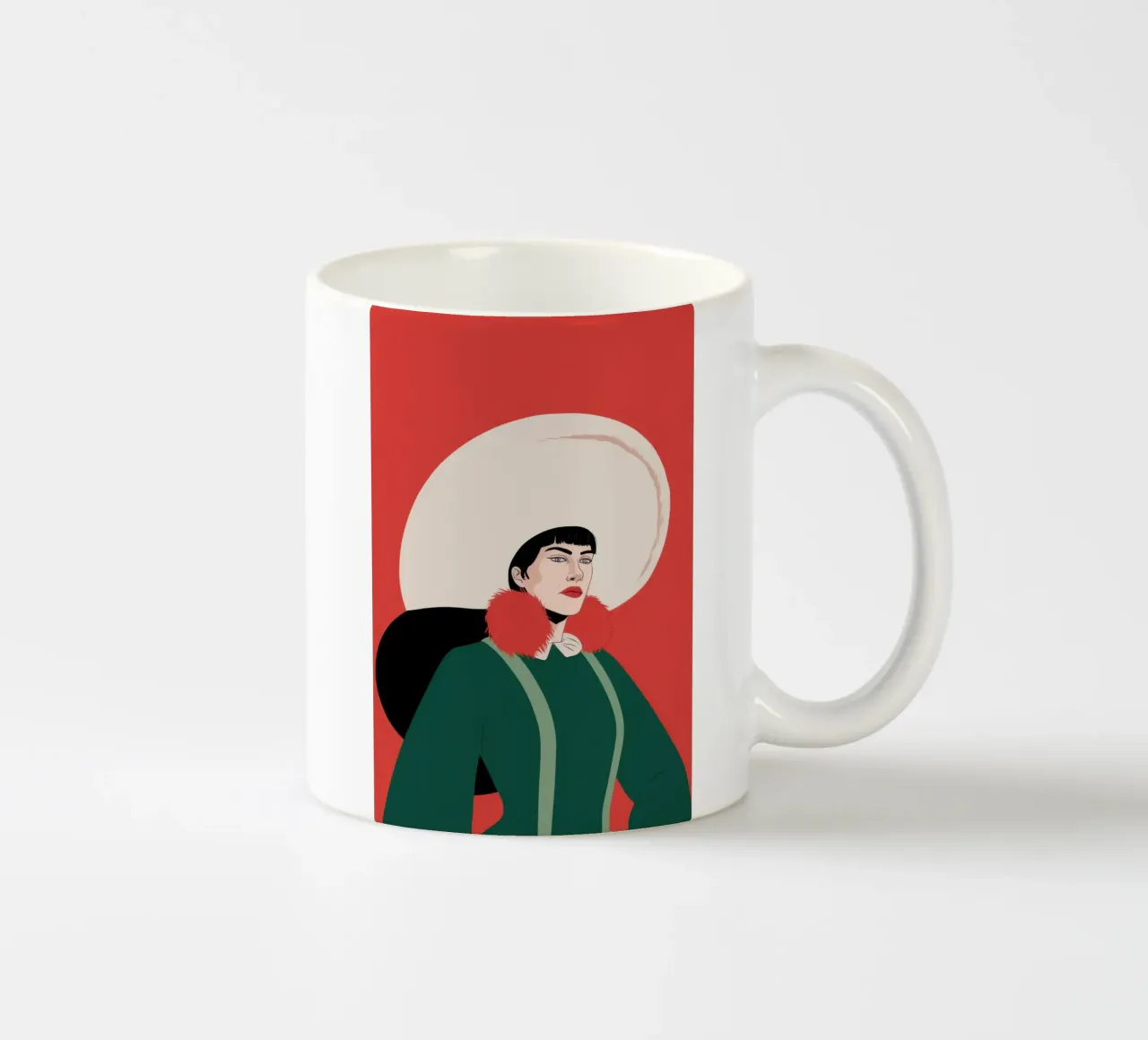 La signora con il cappello bianco tazza in ceramica da Flock Reverie