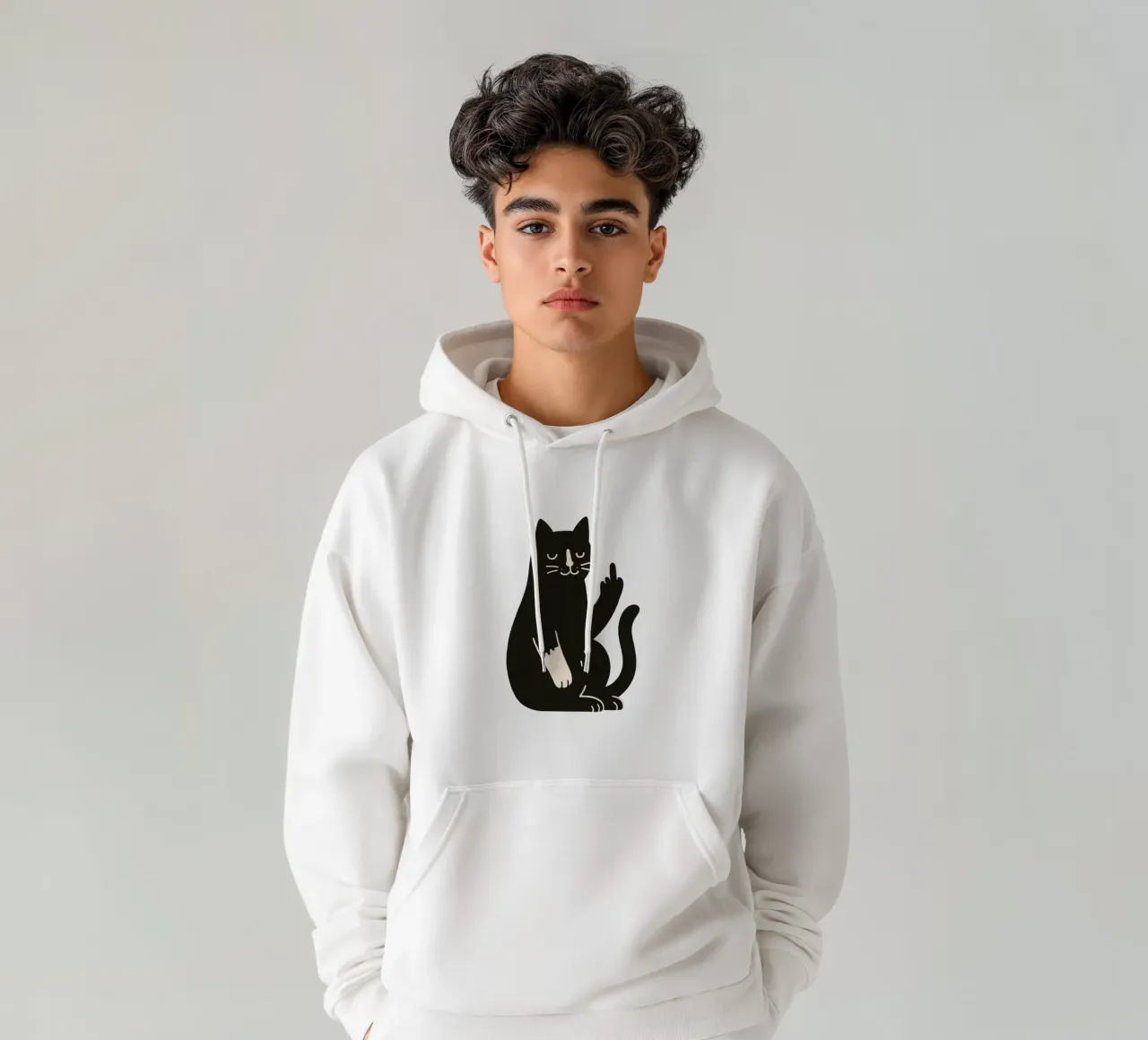 Zero F*cks Given - Cattitude Overload felpa con cappuccio da KUNSTstück