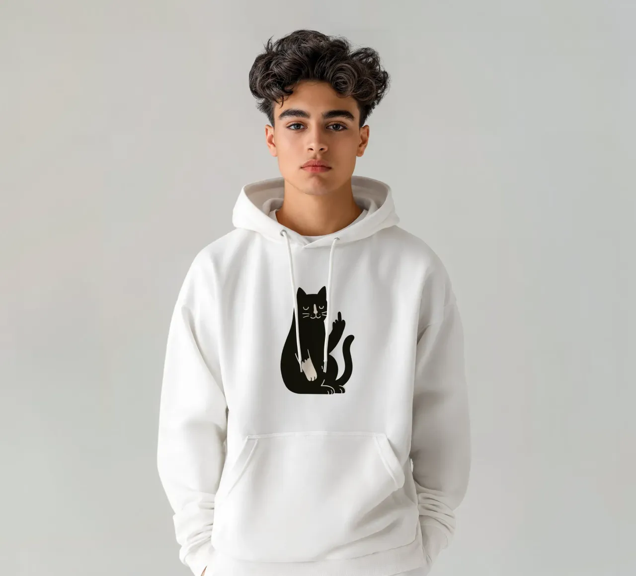 Zero F*cks Given - Cattitude Overload felpa con cappuccio da KUNSTstück