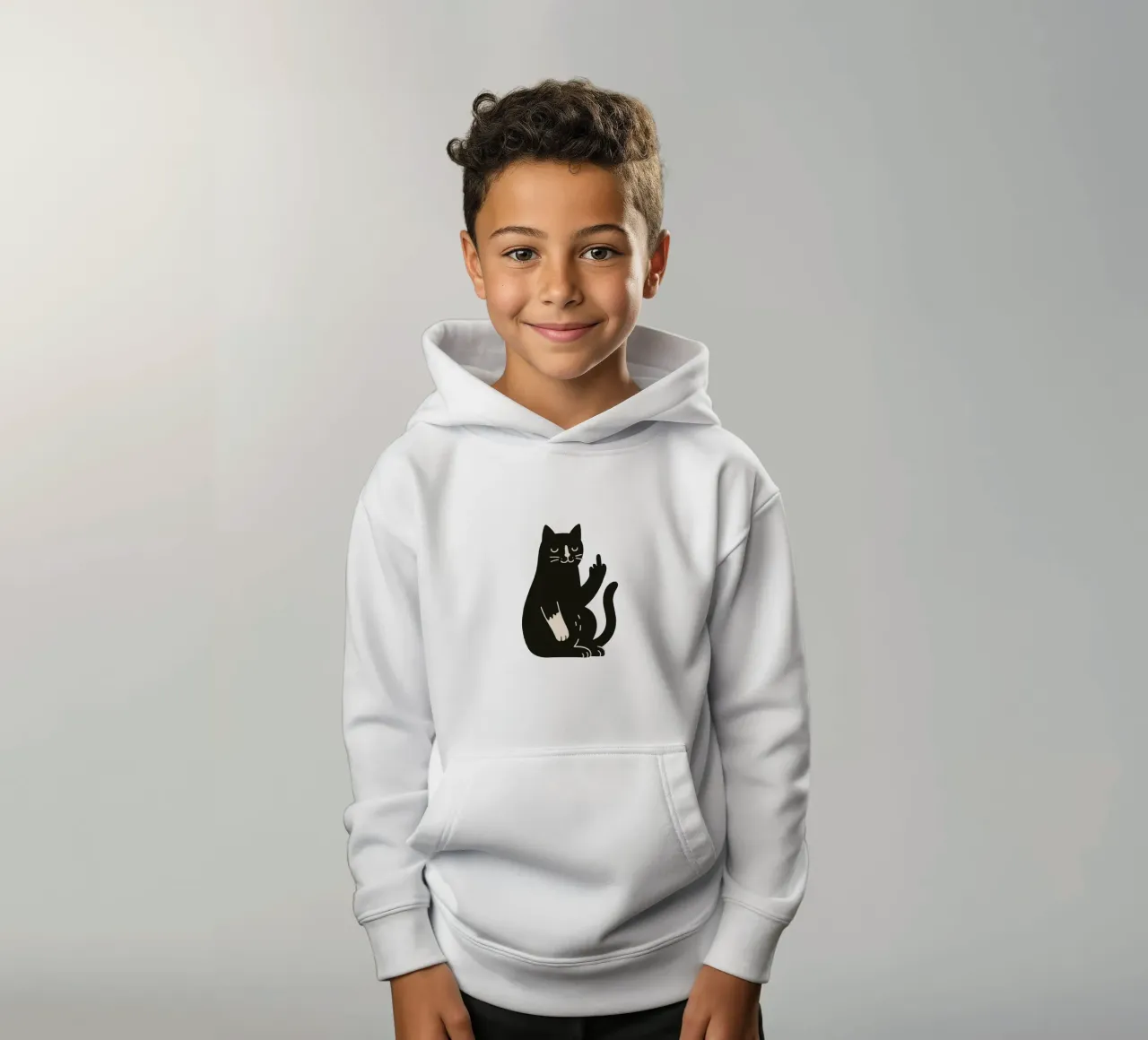 Zero F*cks Given - Cattitude Overload felpa bambino con cappuccio da KUNSTstück