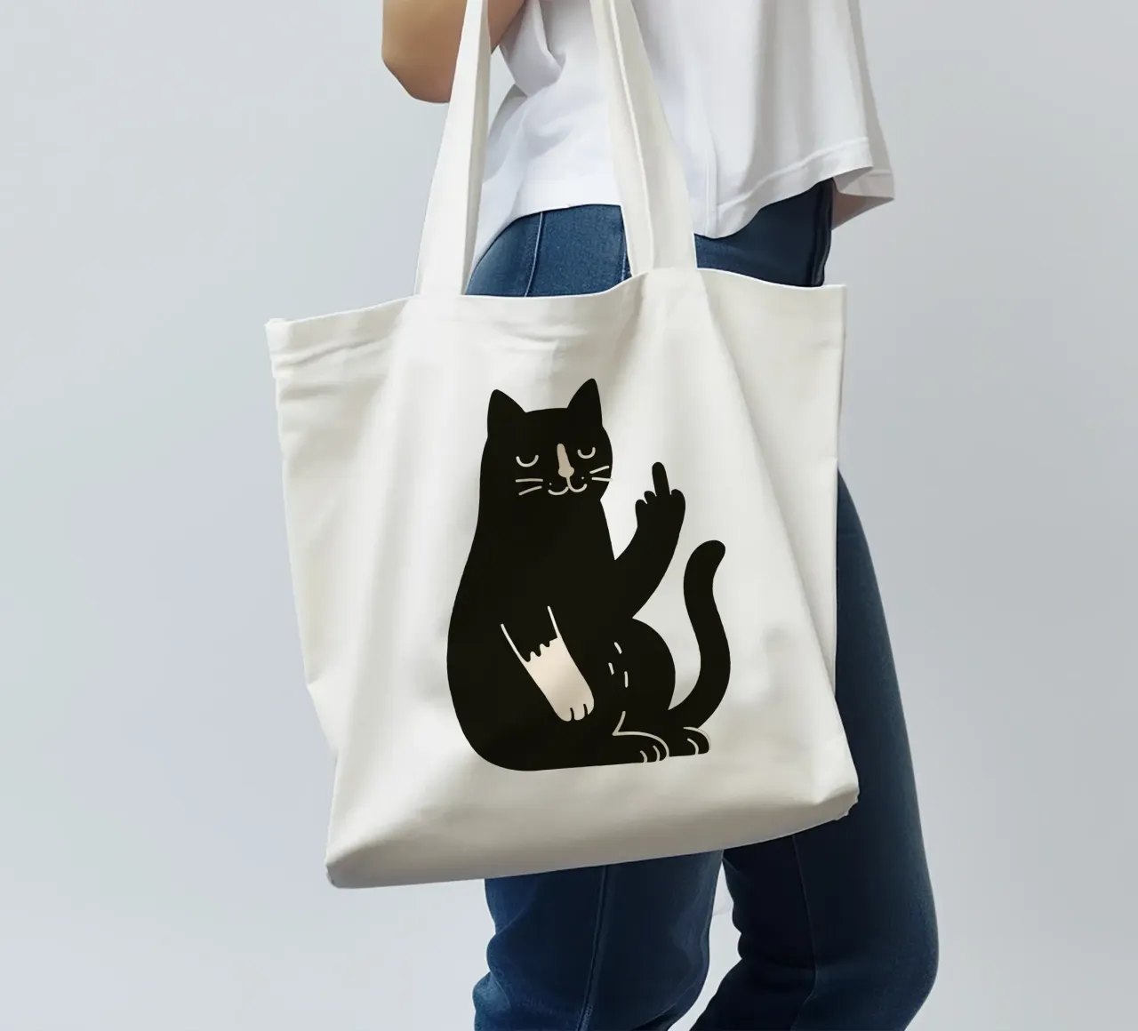 Zero F*cks Given - Cattitude Overload borsa in juta da KUNSTstück