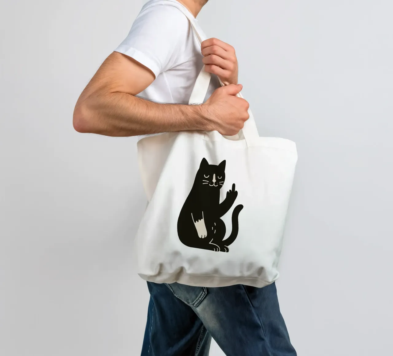 Zero F*cks Given - Cattitude Overload borsa in juta da KUNSTstück