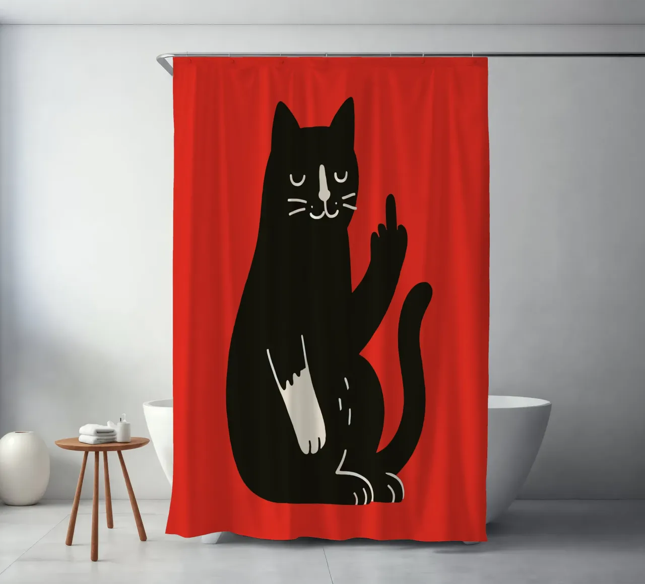 Zero F*cks Given - Cattitude Overload Duschvorhang von KUNSTstück