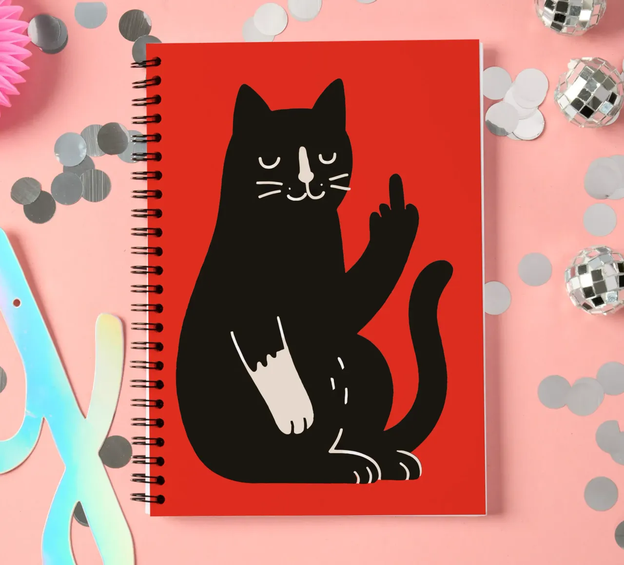 Zero F*cks Given - Cattitude Overload spiral notebook by KUNSTstück