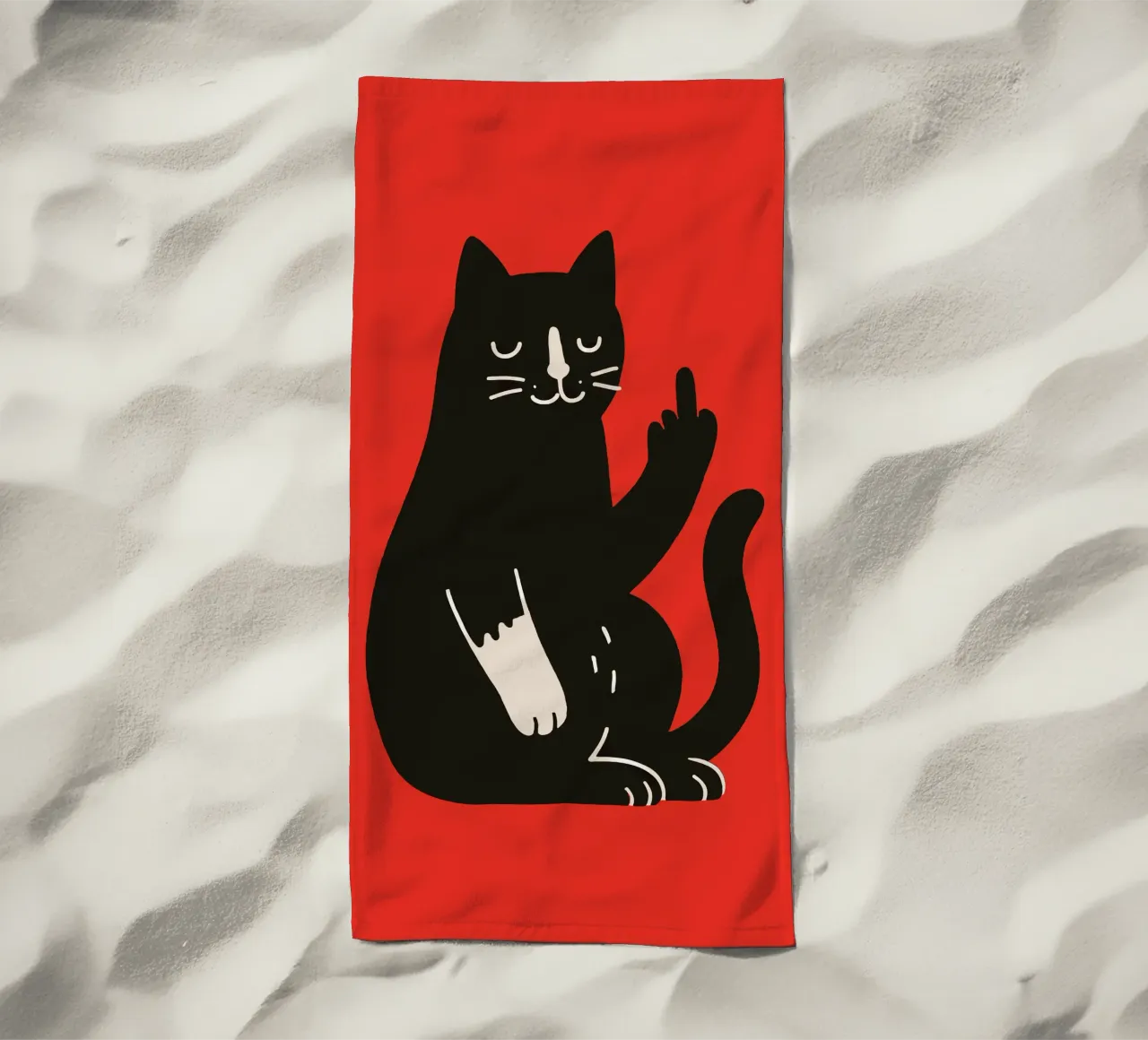 Zero F*cks Given - Cattitude Overload Strandtuch von KUNSTstück