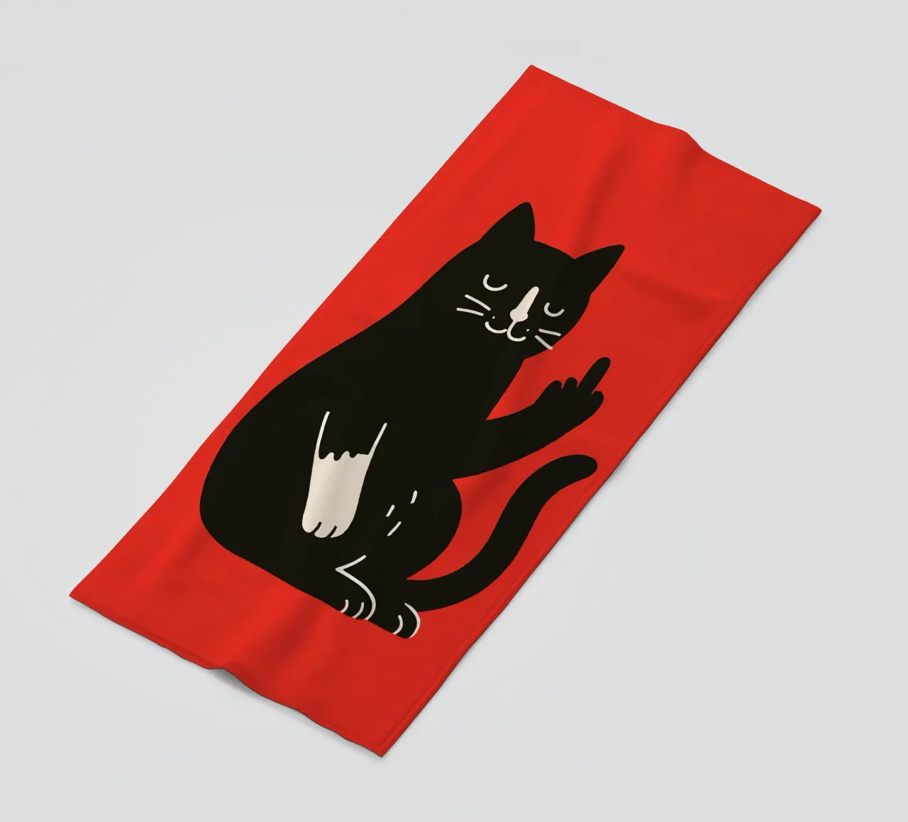 Zero F*cks Given - Cattitude Overload Strandtuch von KUNSTstück