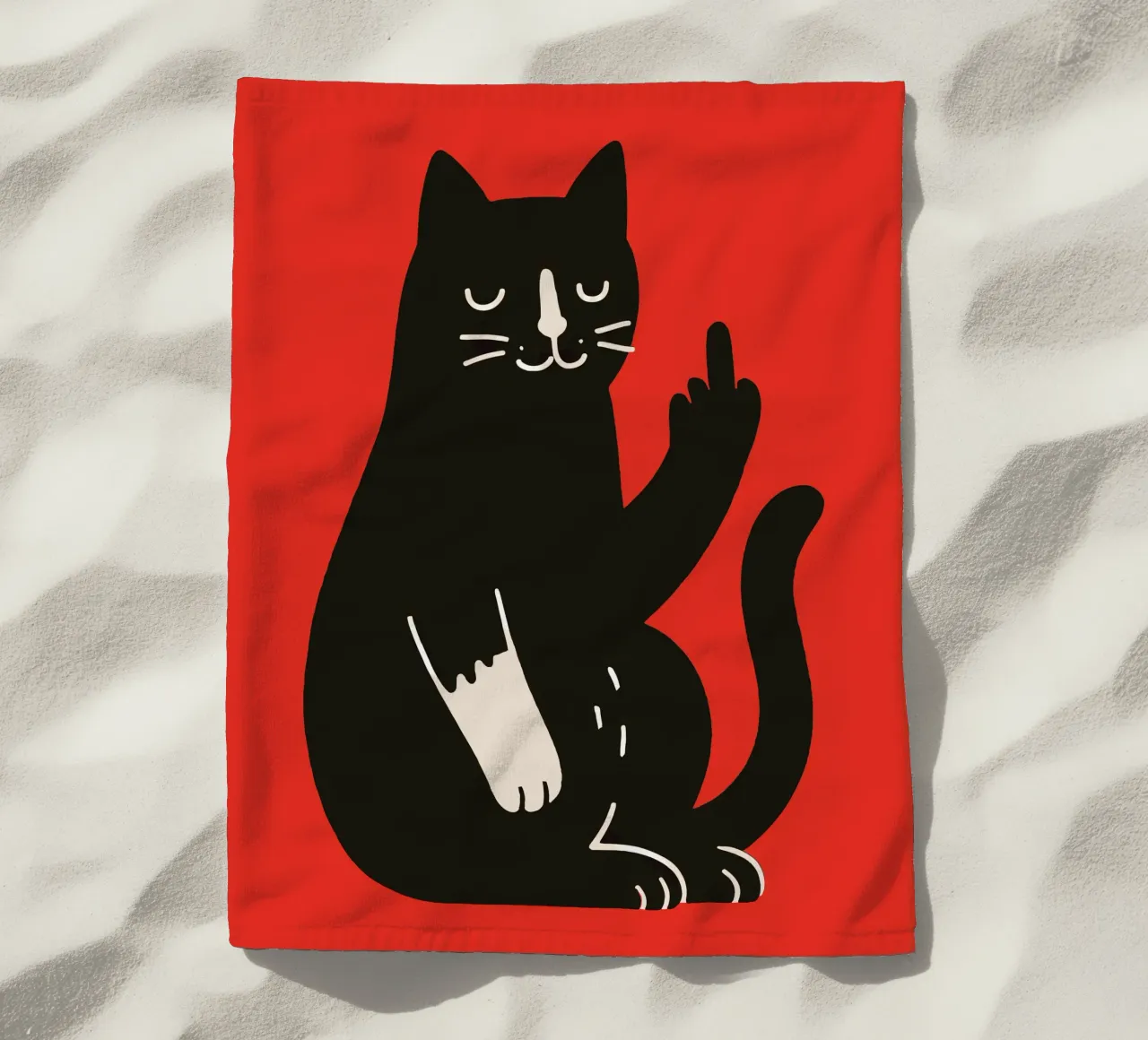 Zero F*cks Given - Cattitude Overload Strandtuch von KUNSTstück