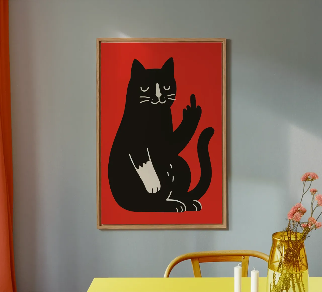 Zero F*cks Given - Cattitude Overload alluminio dibond da KUNSTstück
