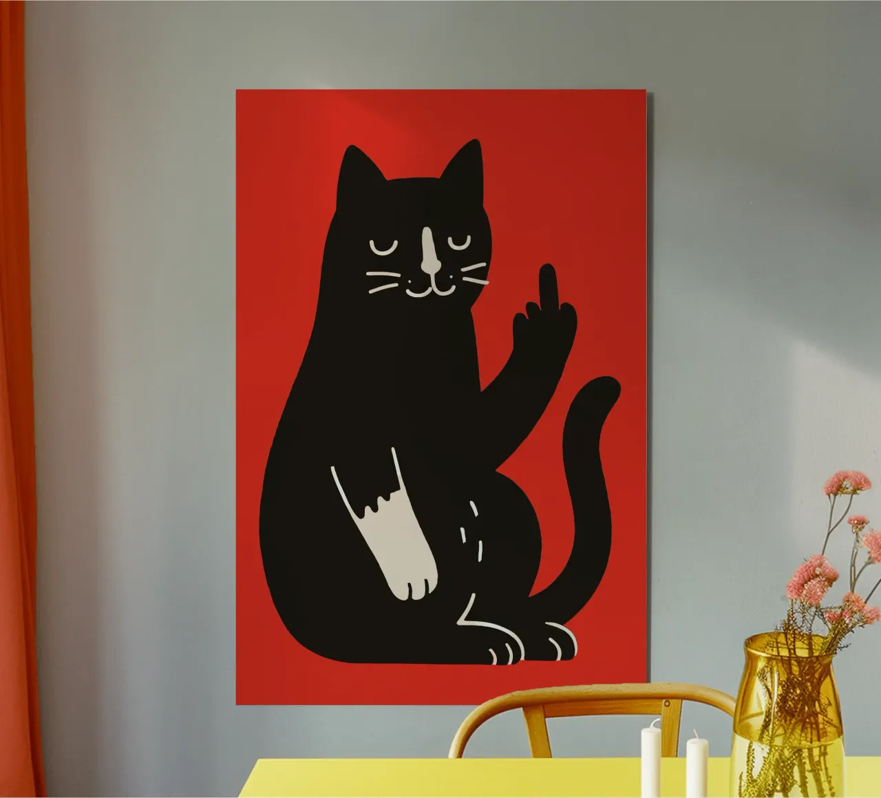 Zero F*cks Given - Cattitude Overload Alu-Dibond von KUNSTstück