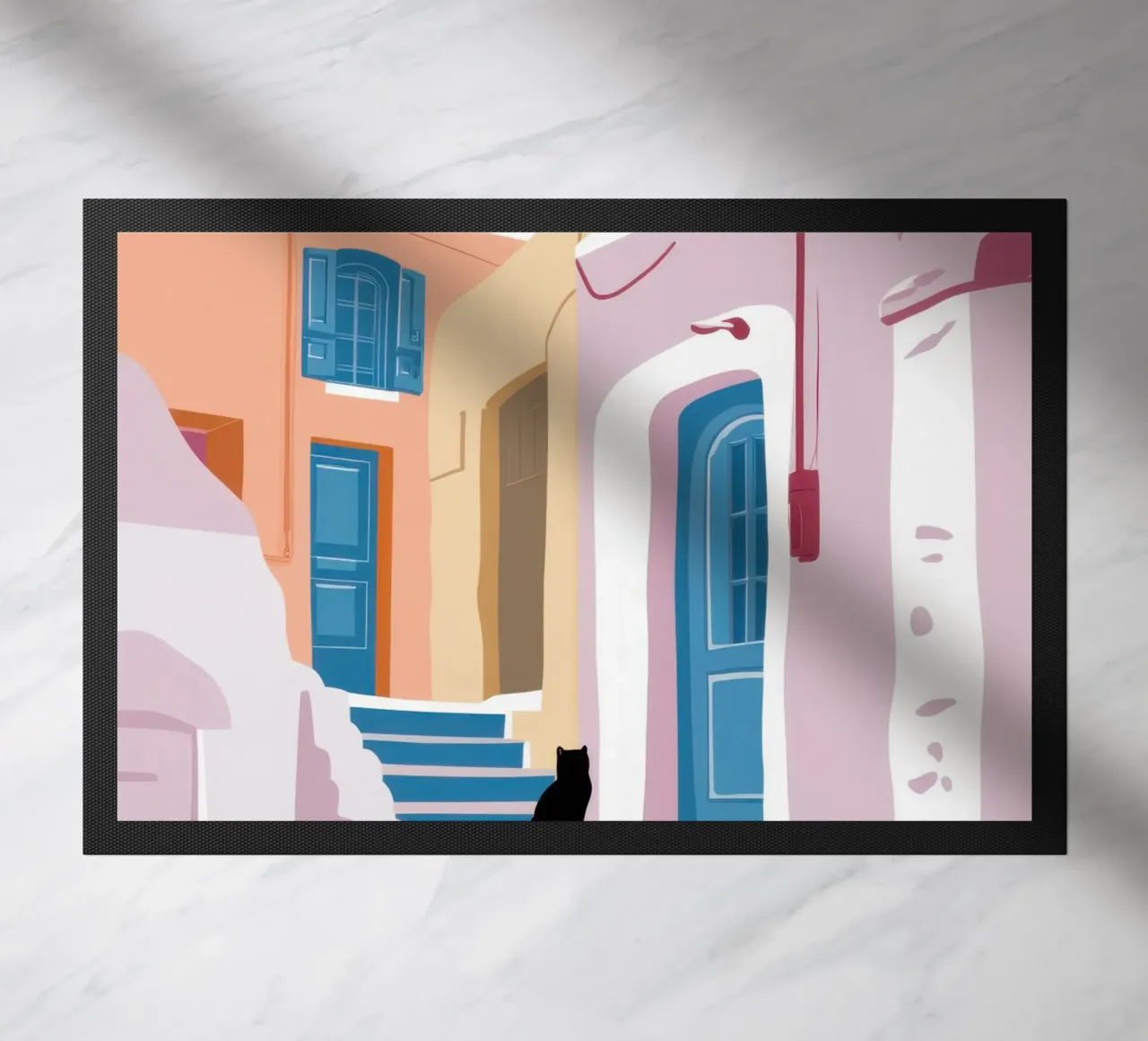 Gatto delle scale di Santorini zerbino da Dream Gesso