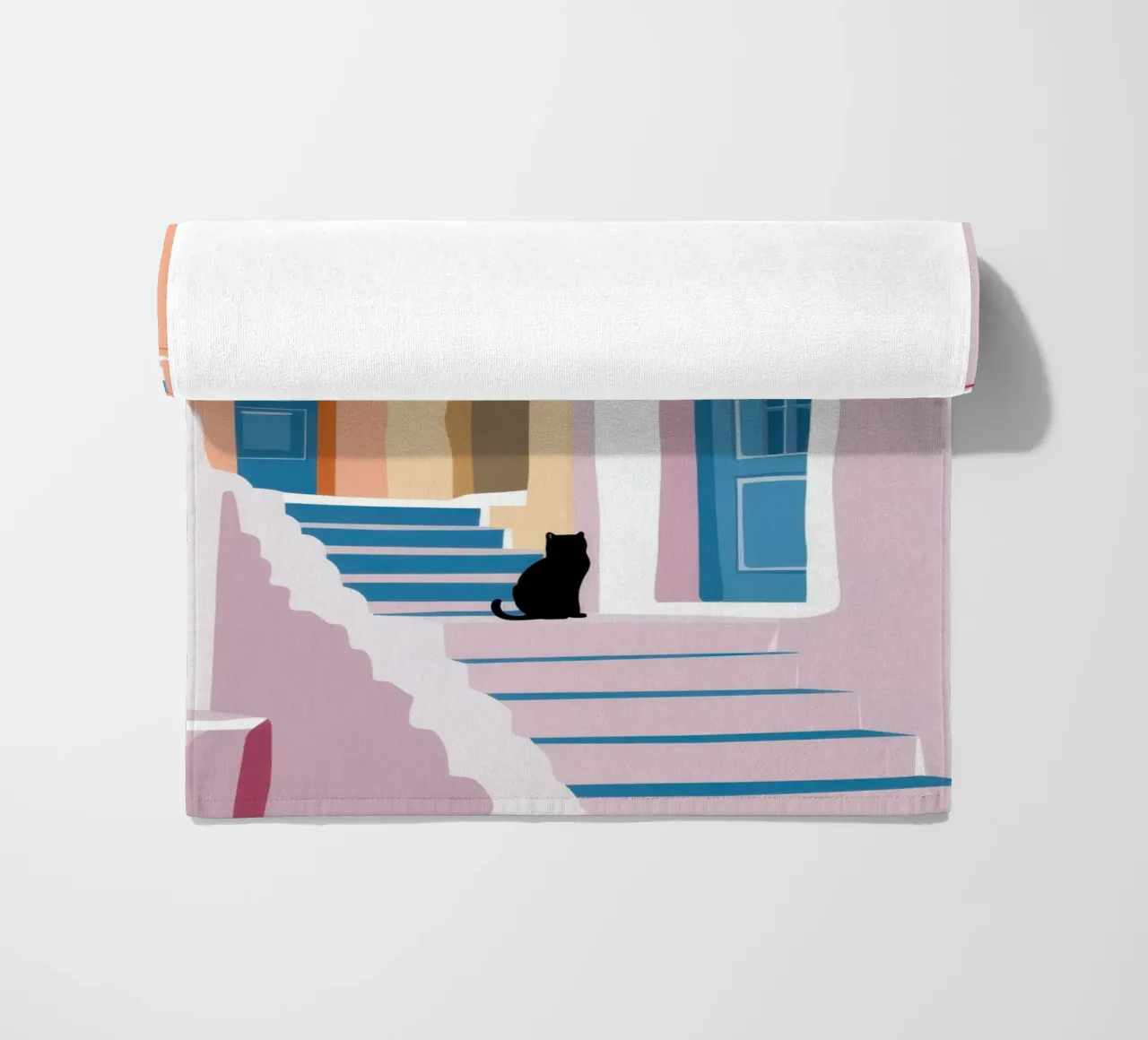 Gatto delle scale di Santorini telo mare da Dream Gesso