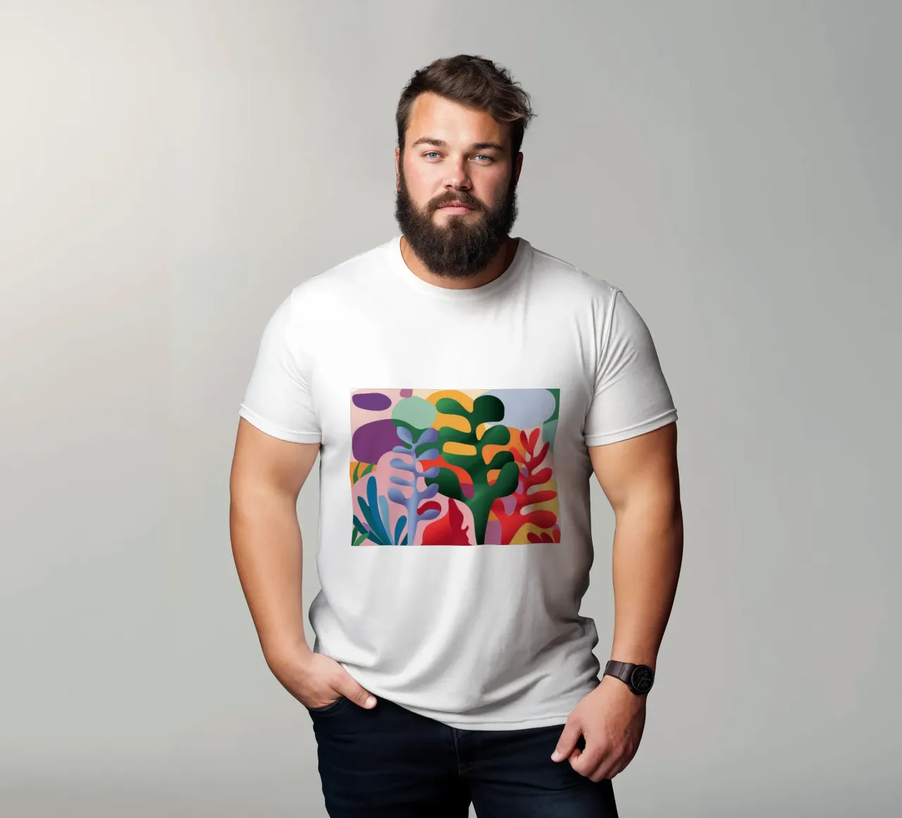 Collage botanico baciato dal sole t-shirt da Mythy Brush