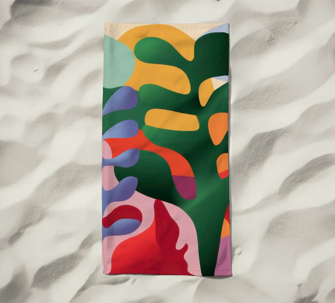 Collage botanico baciato dal sole telo mare da Mythy Brush