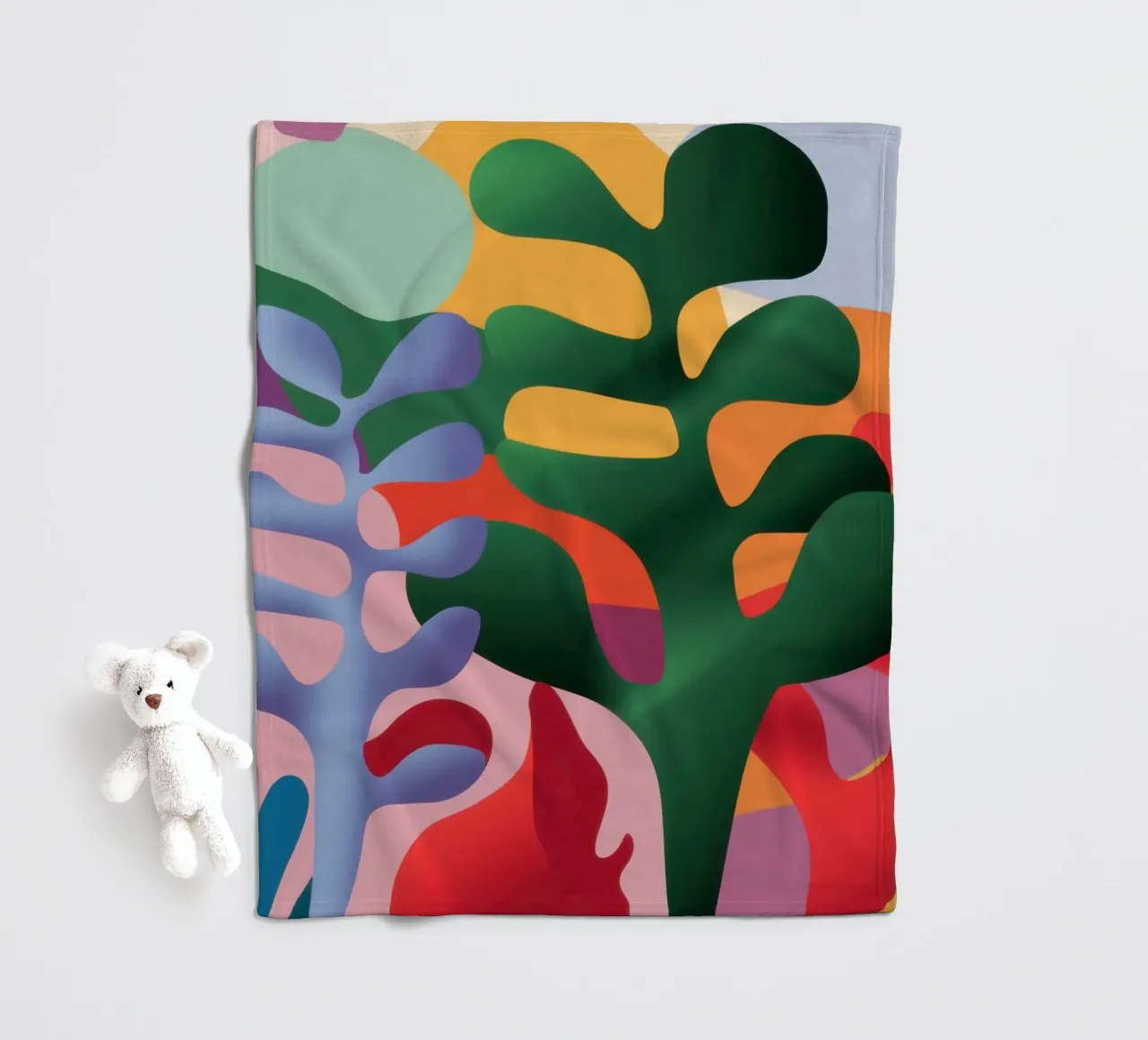 Collage botanico baciato dal sole coperta in pile da Mythy Brush