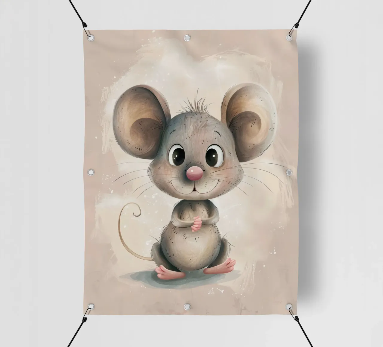 Cute cartoon mouse character with big ears and friendly face pvc cover by DesignDoodle