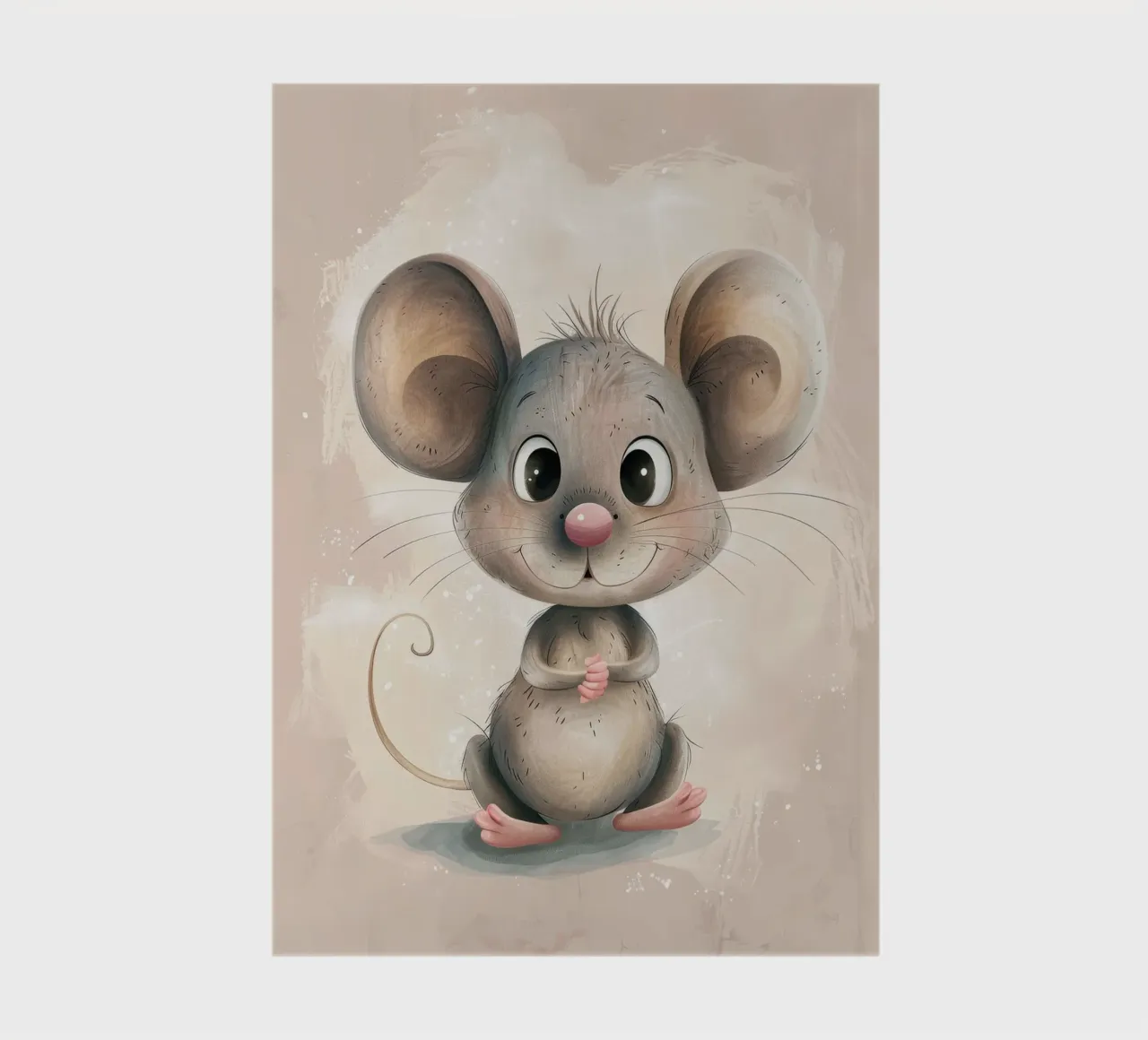 Cute cartoon mouse character with big ears and friendly face notebook by DesignDoodle