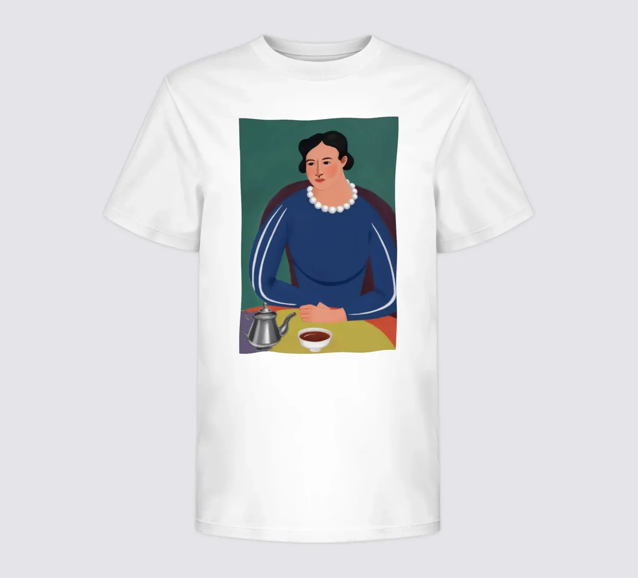 Donna con caffettiera t-shirt bambini da Flock Reverie