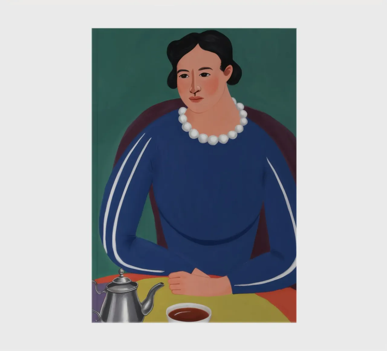 Mujer con cafetera cuaderno de Flock Reverie