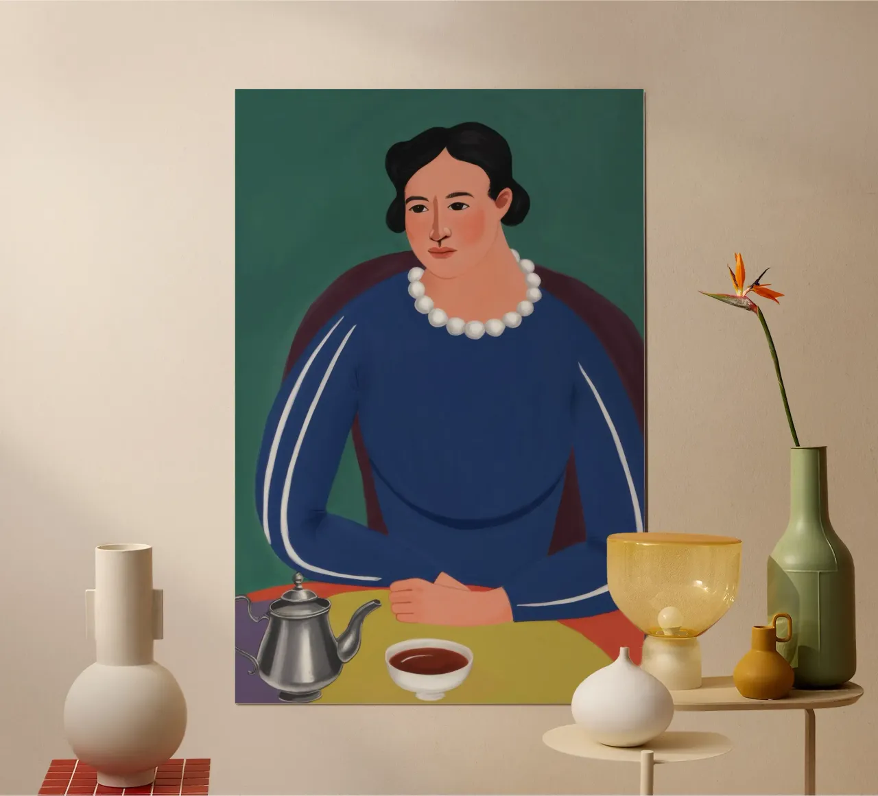 Mujer con cafetera hahnemühle de Flock Reverie