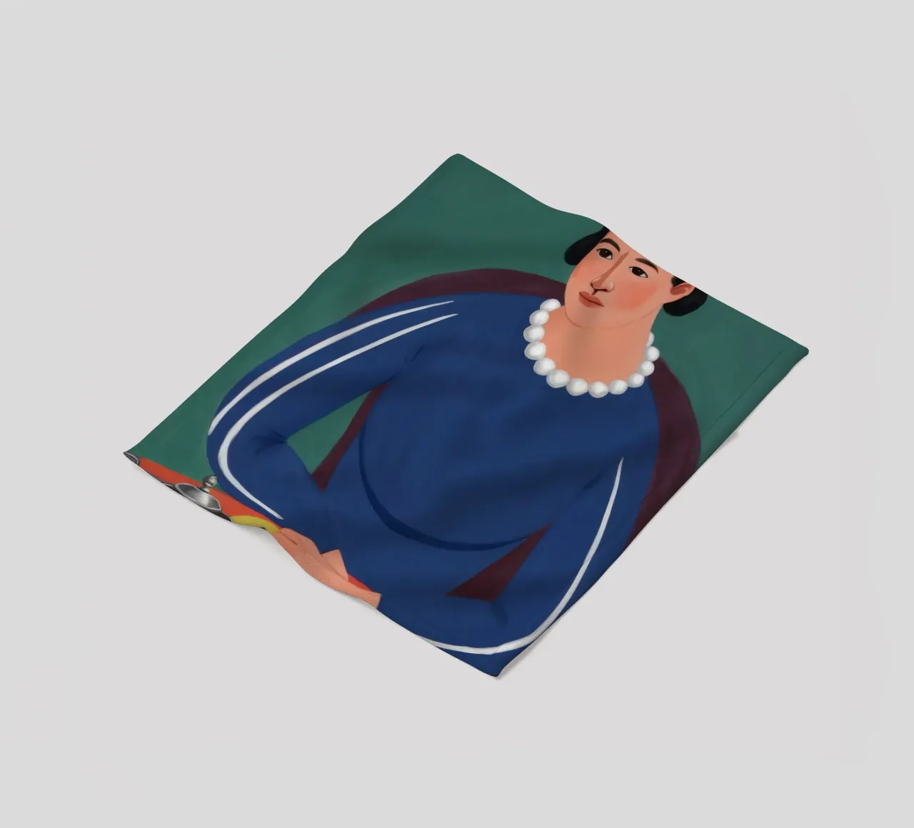 Donna con caffettiera coperta in pile da Flock Reverie