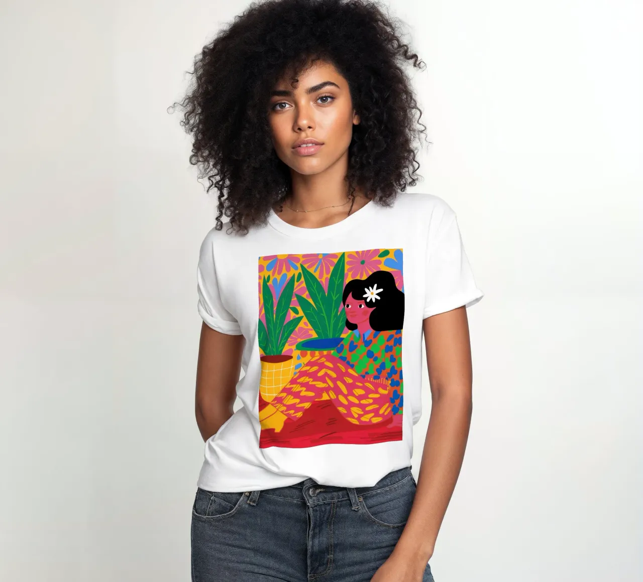 Repose de jardin boho t-shirt ajusté pour femmes de Dream Gesso
