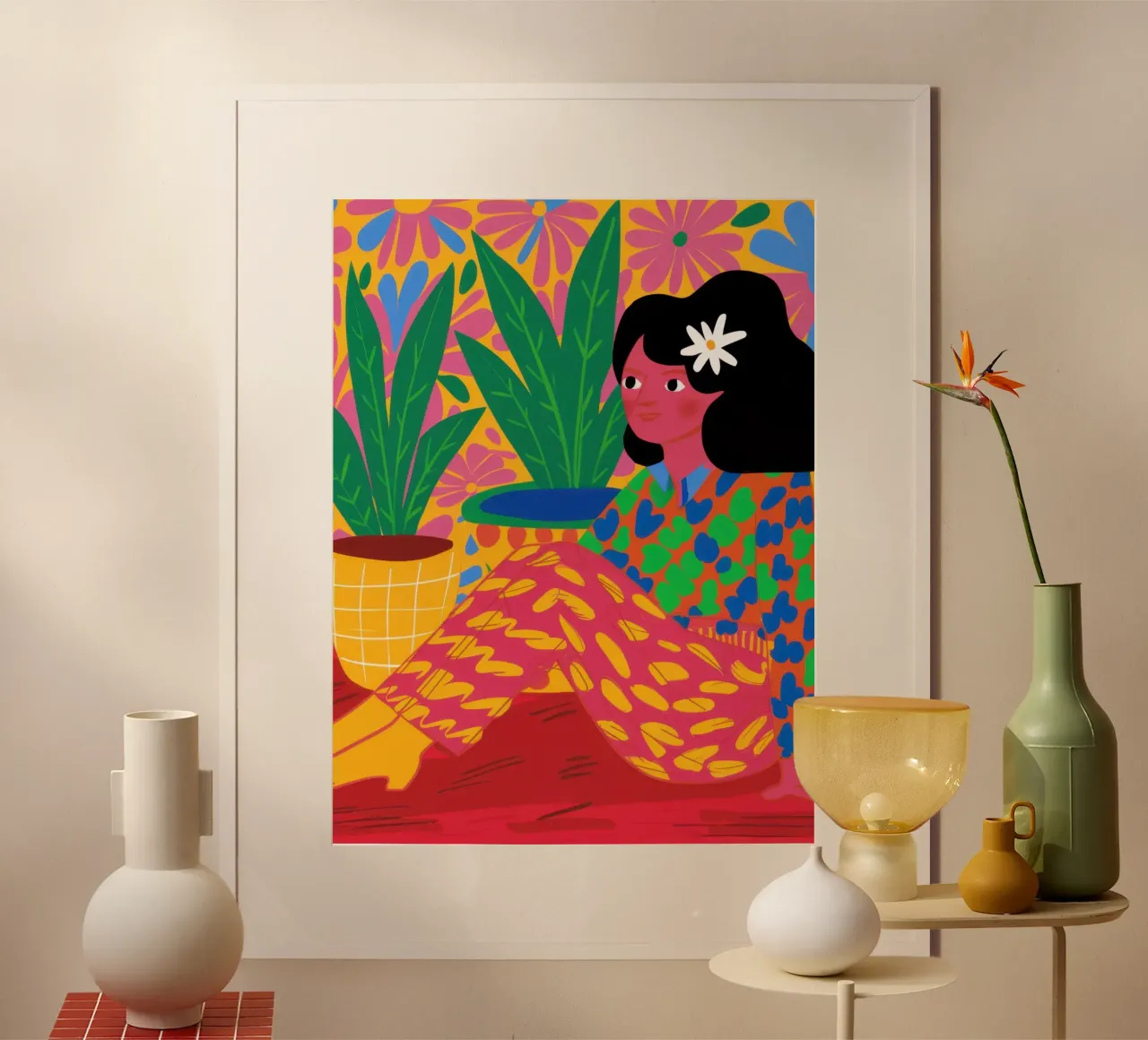 Riposo in giardino Boho poster con telaio in plastica da Dream Gesso