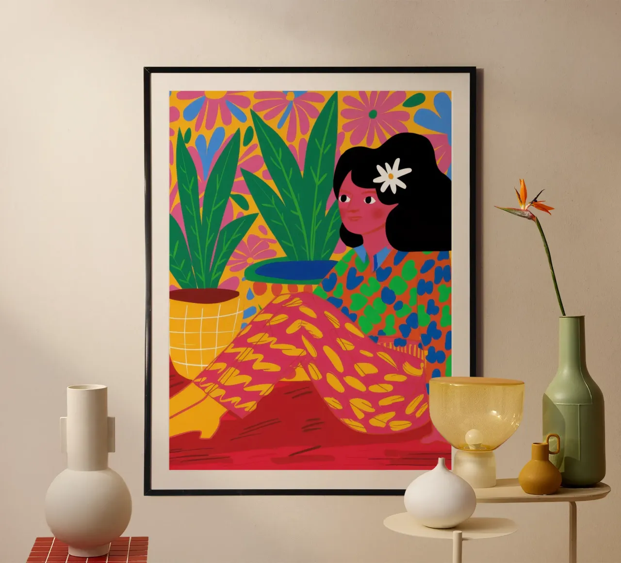 Riposo in giardino Boho poster con telaio in plastica da Dream Gesso