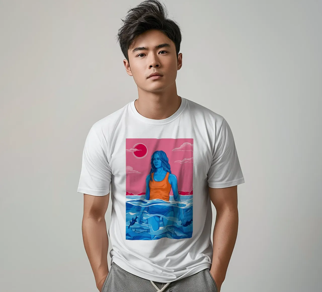 Serenità in Ceruleo t-shirt da Mythy Brush