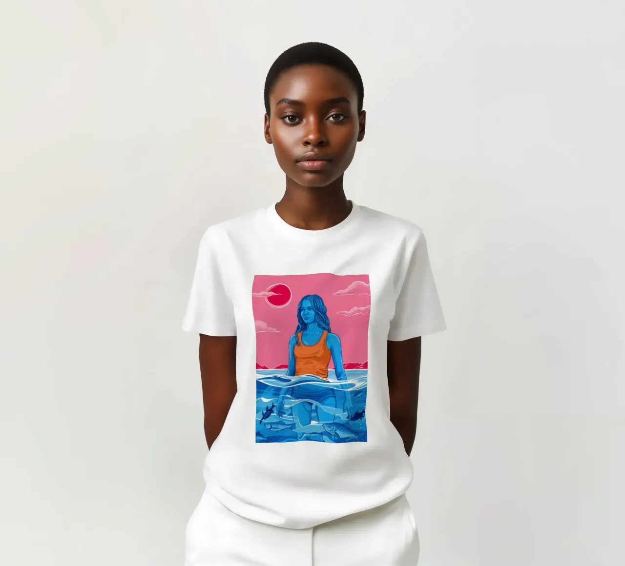 Serenità in Ceruleo t-shirt da Mythy Brush